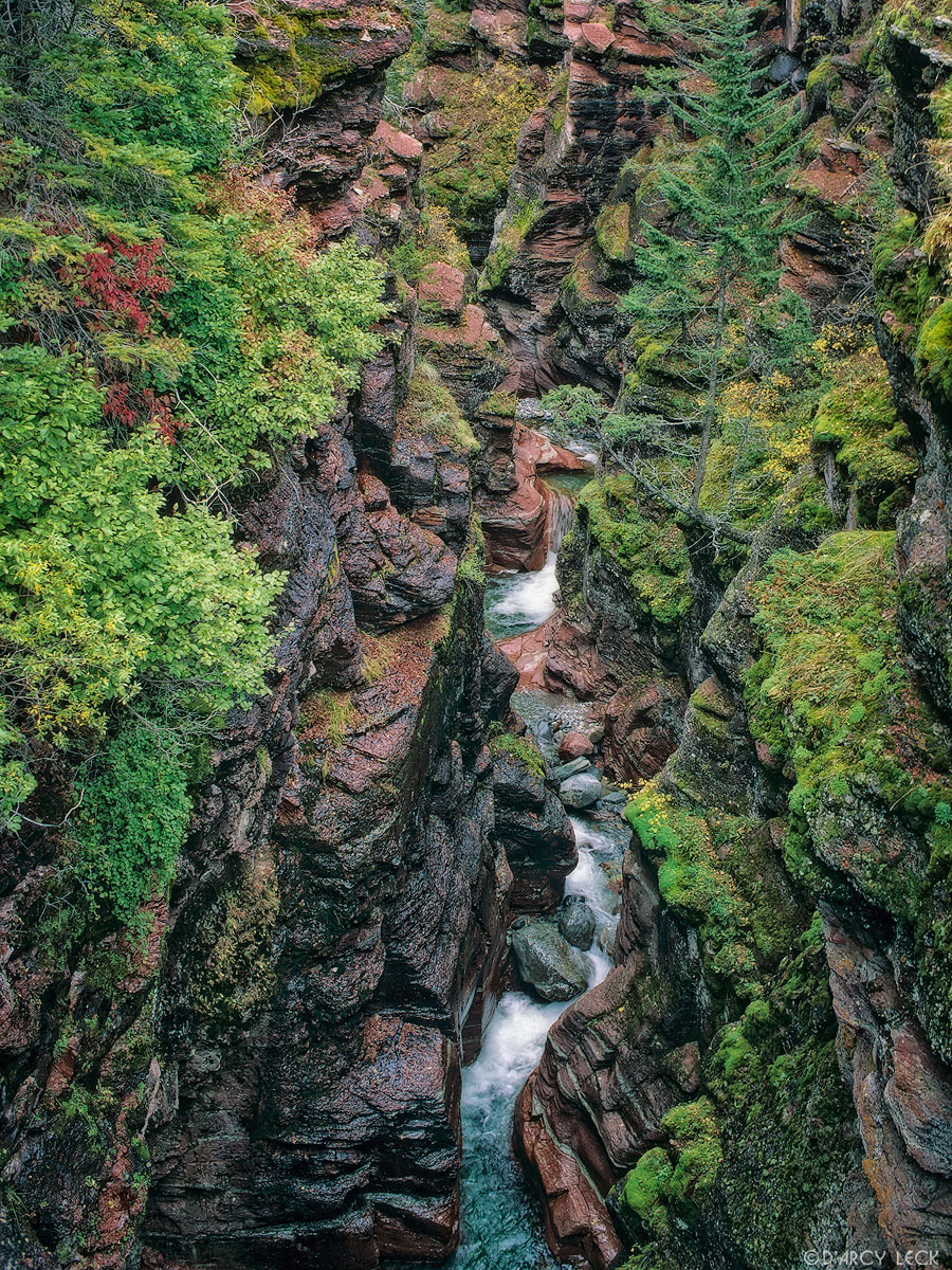 Red Rock Creek flows through Red Rock Canyon in Waterton National Park, Canada