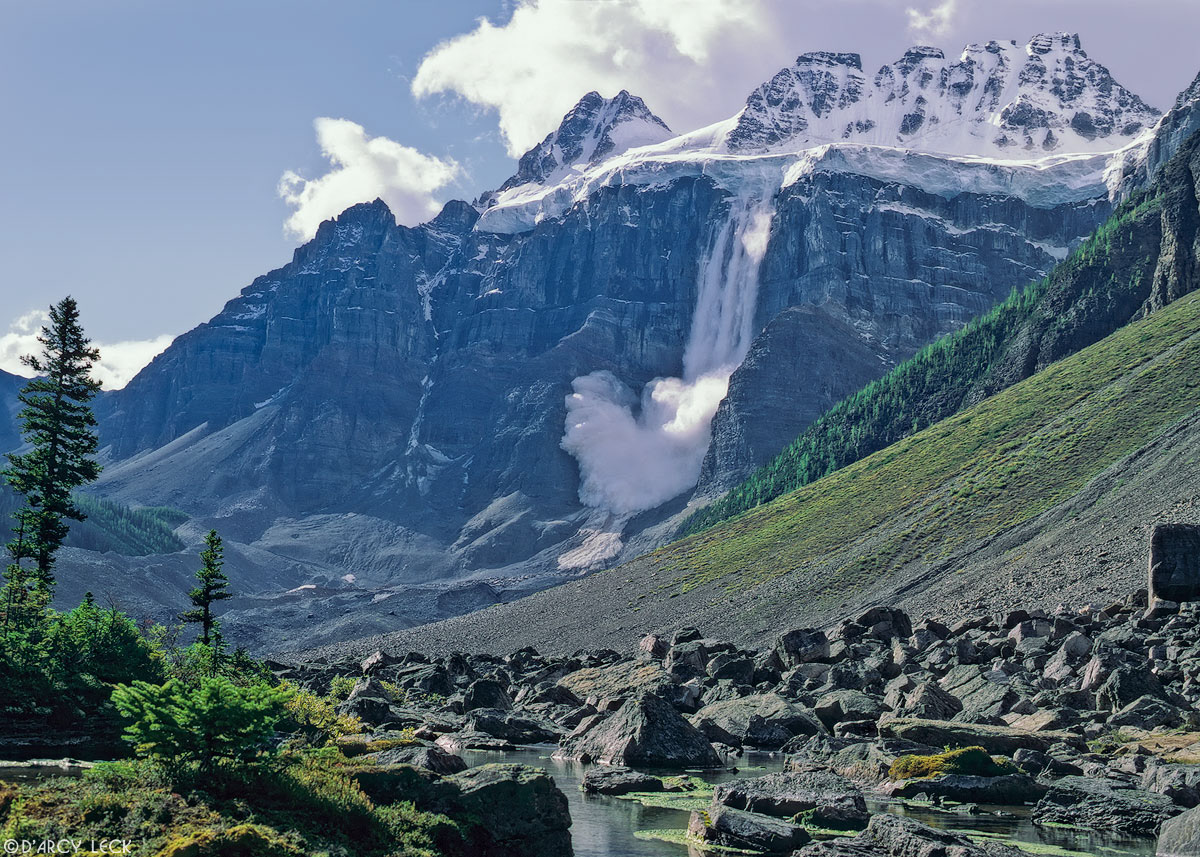 Avalanche off Quadra Mountain, Consolation Valley, Banff National Park, Canada