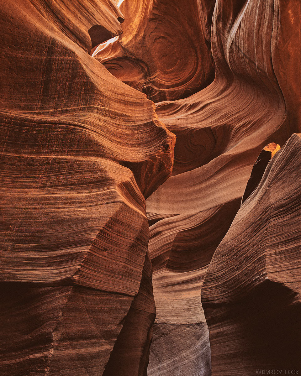 Water-sculpted slot canyon sandstone walls of Lower Antelope Canyon, Arizona