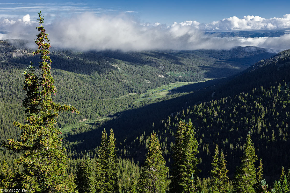 West Willow Creek valley as seen from near Cumberland Pass, Colorado