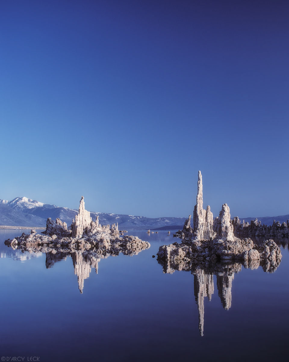 Tufa formations rise from Mono Lake, California