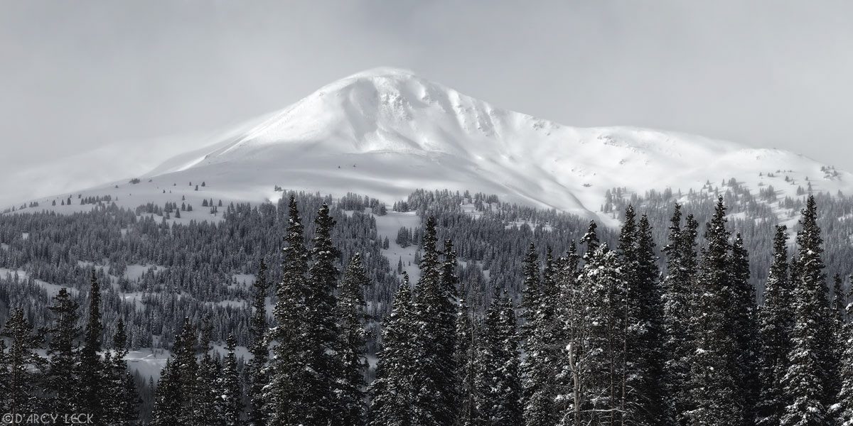 Clearing winter storm with Jacque Peak in distance, Colorado