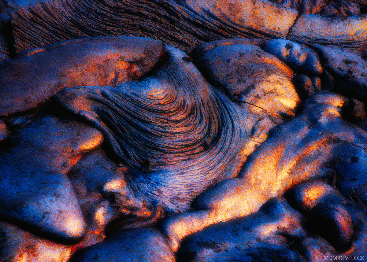 Cooling newly formed Pahoehoe lava, Volcanoes National Park, Hawaii