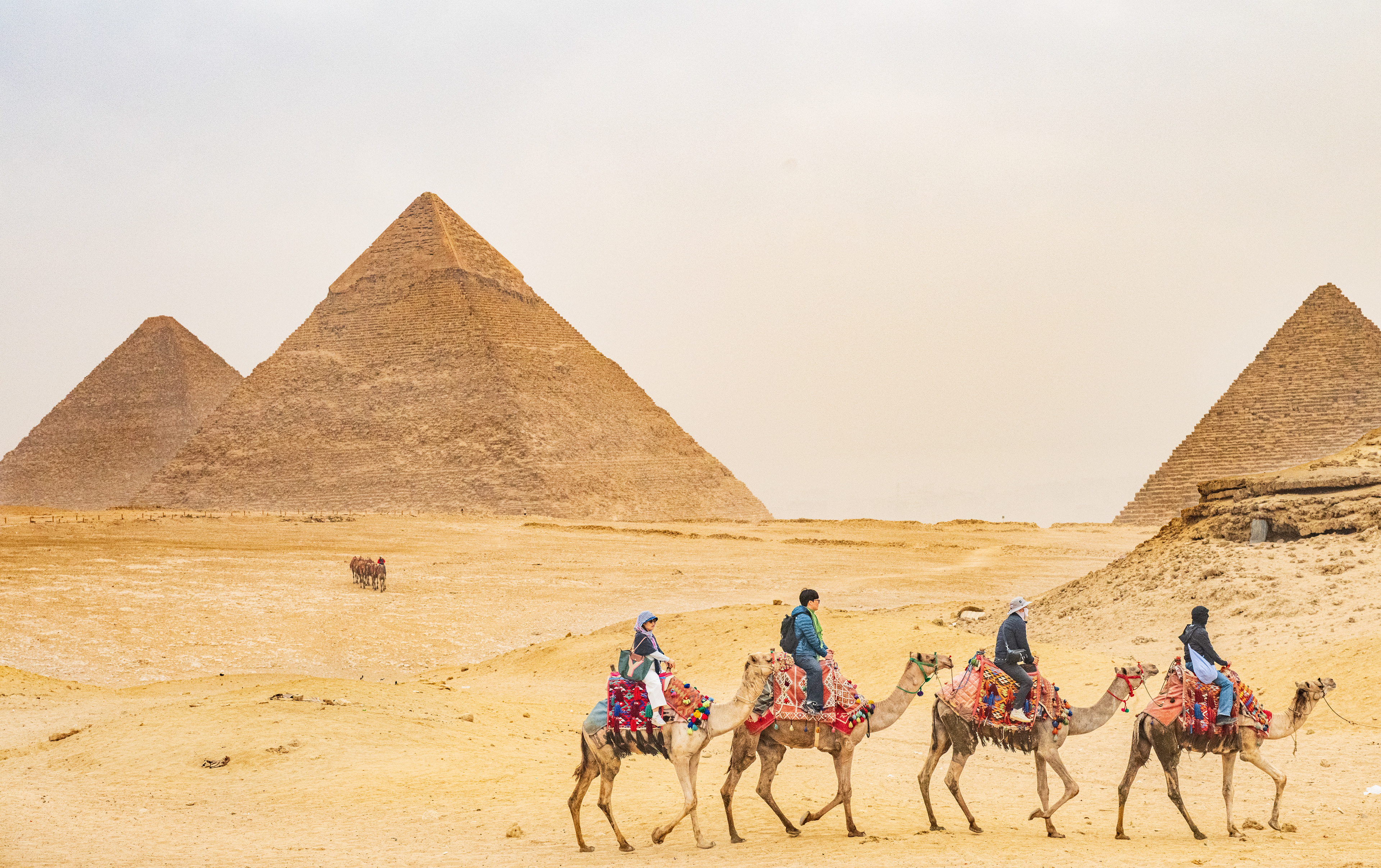 Great Pyramids of Giza, Cairo, Egypt.
