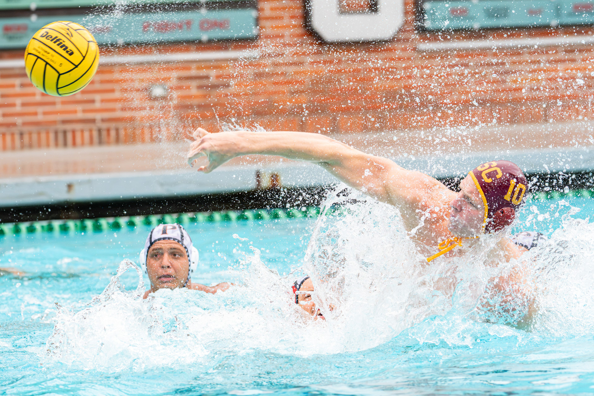 USC Luke Nelson (#10) secures a goal for the Trojans on September 6th 2026. 
