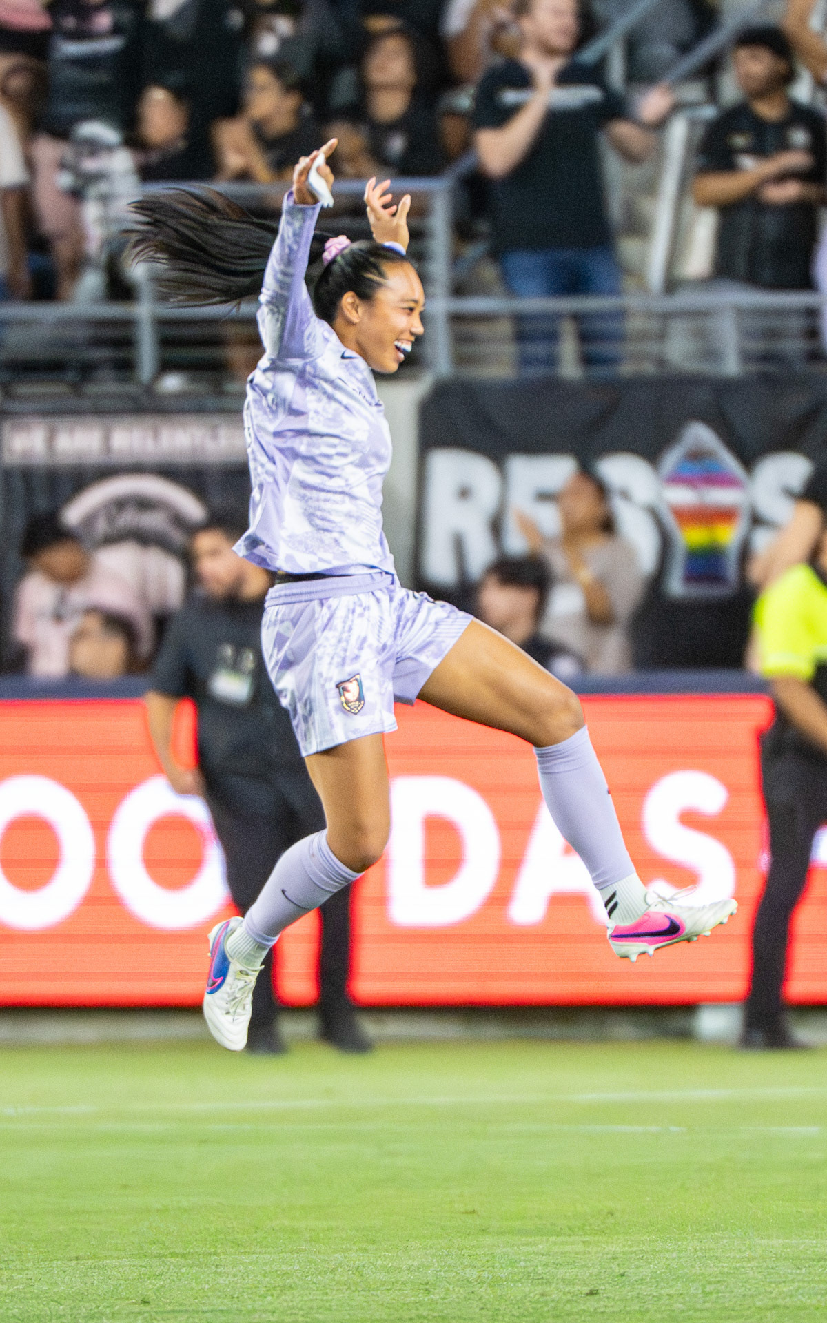 Angel City FC (#30/GK) Faith Nguyen celebrates on May 20th 2026.