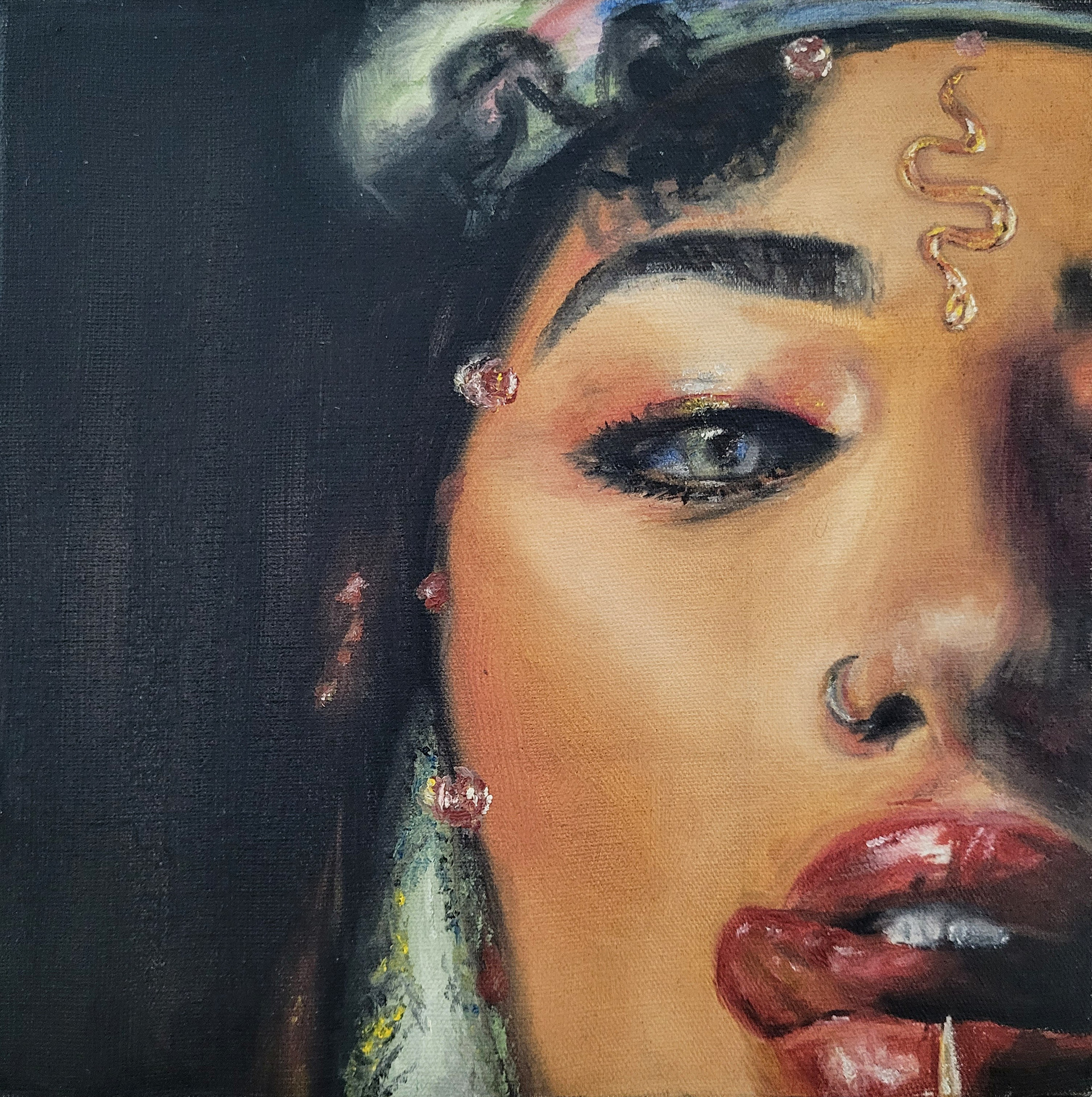 Estudo V (baseado em Chan). 2022. Óleo sobre tela. 20x20