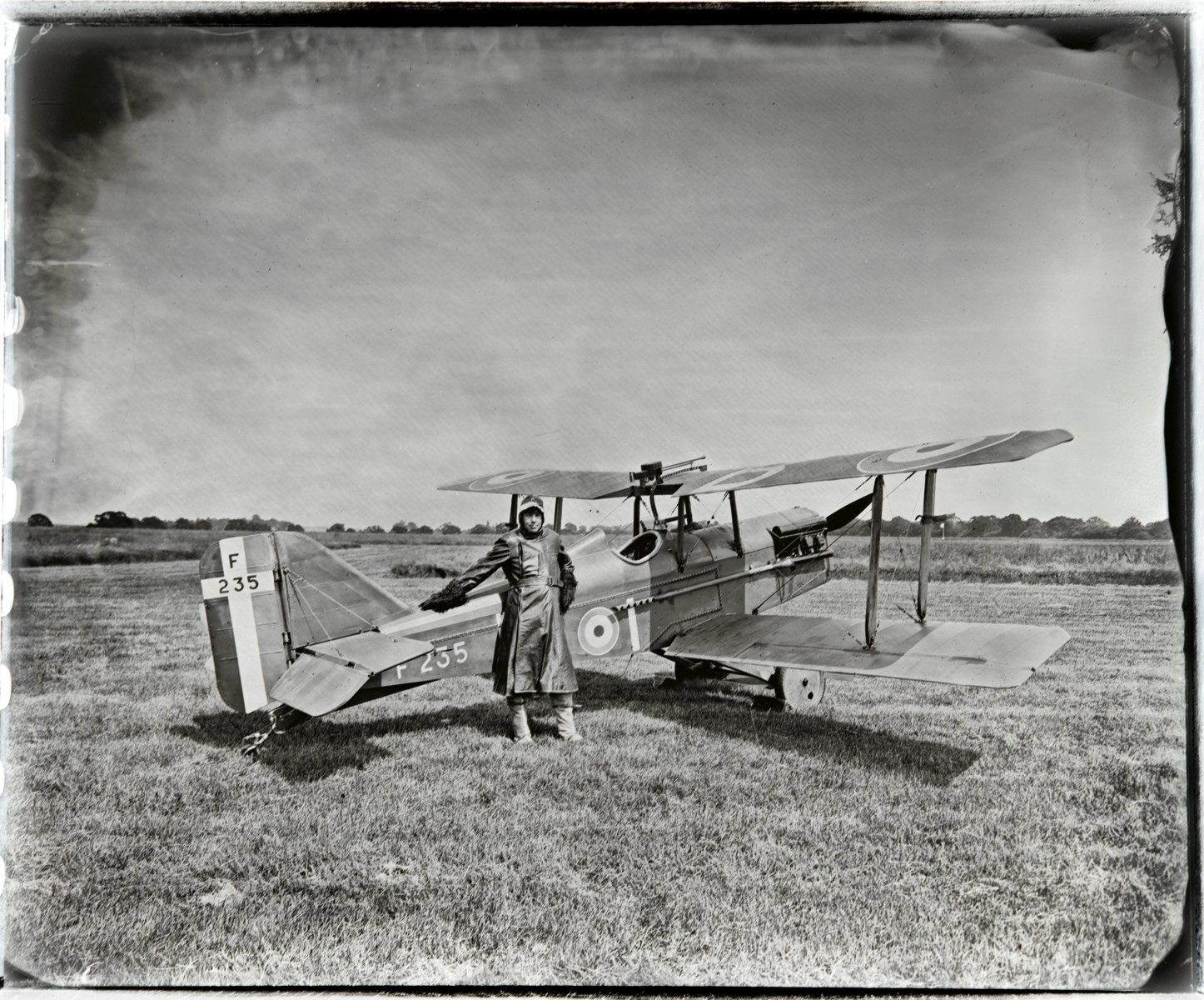 HC - SE5a With Unknown Pilot Circa 1917, a Wet Collodion Ambrotype - Steve Le Grys