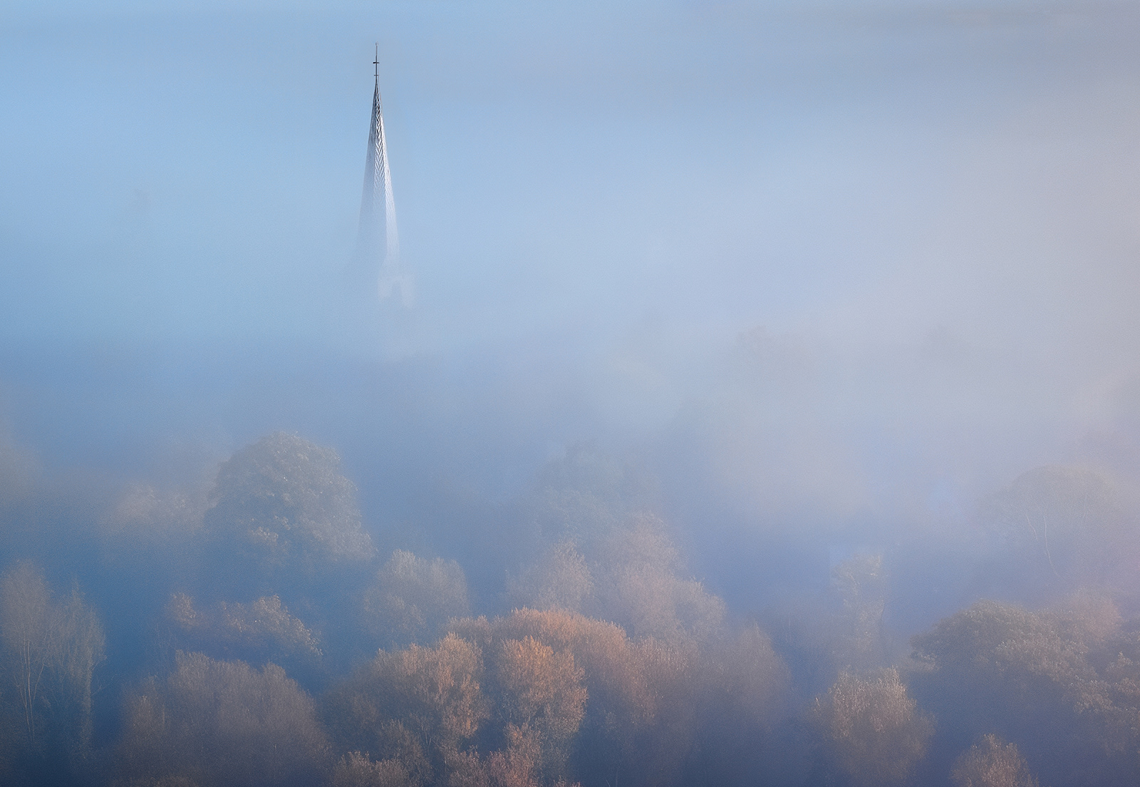 HC - Church Spire Through Autumnal Misty Sunrise - Paul Smith