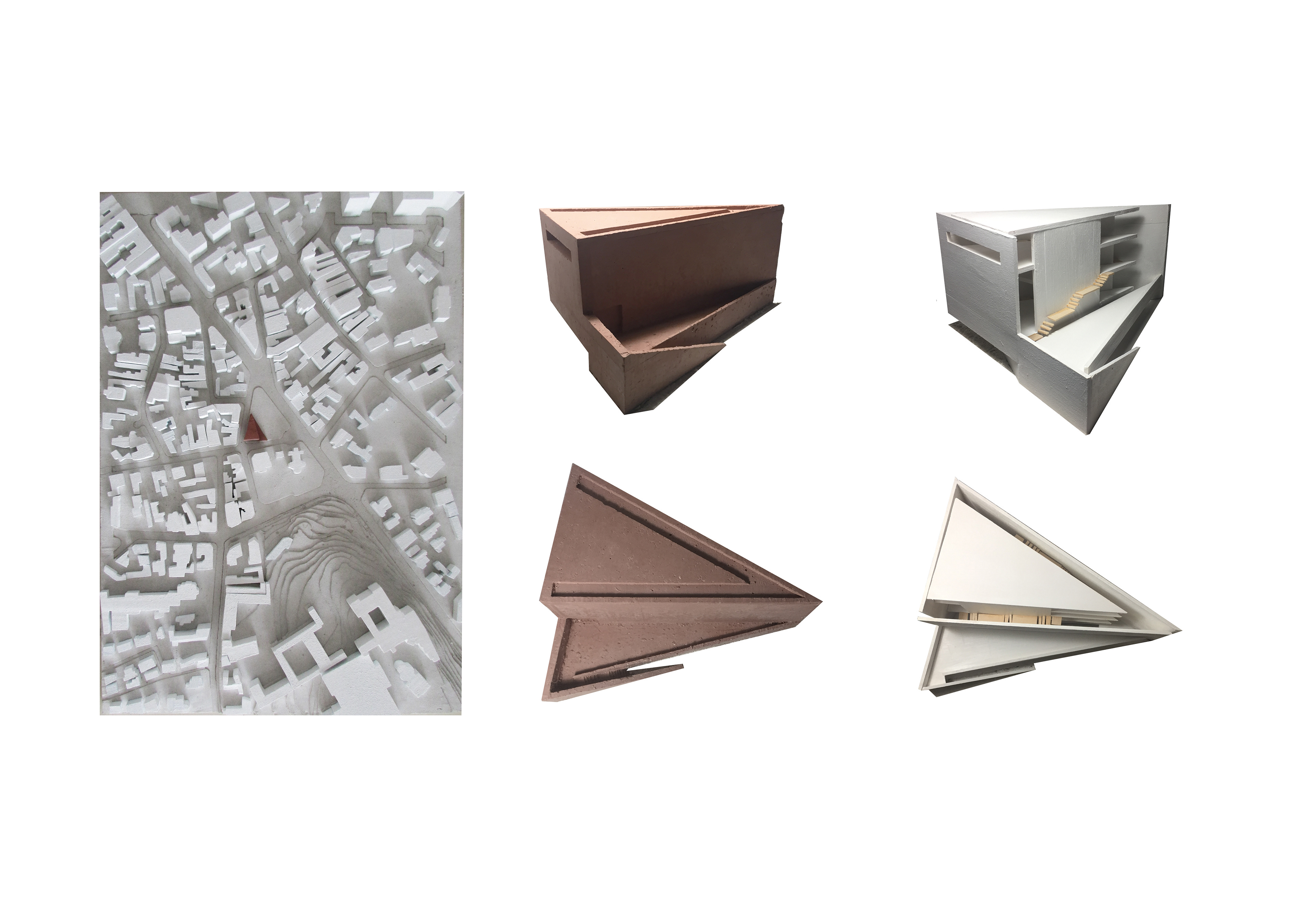 - plaster model + wood model -