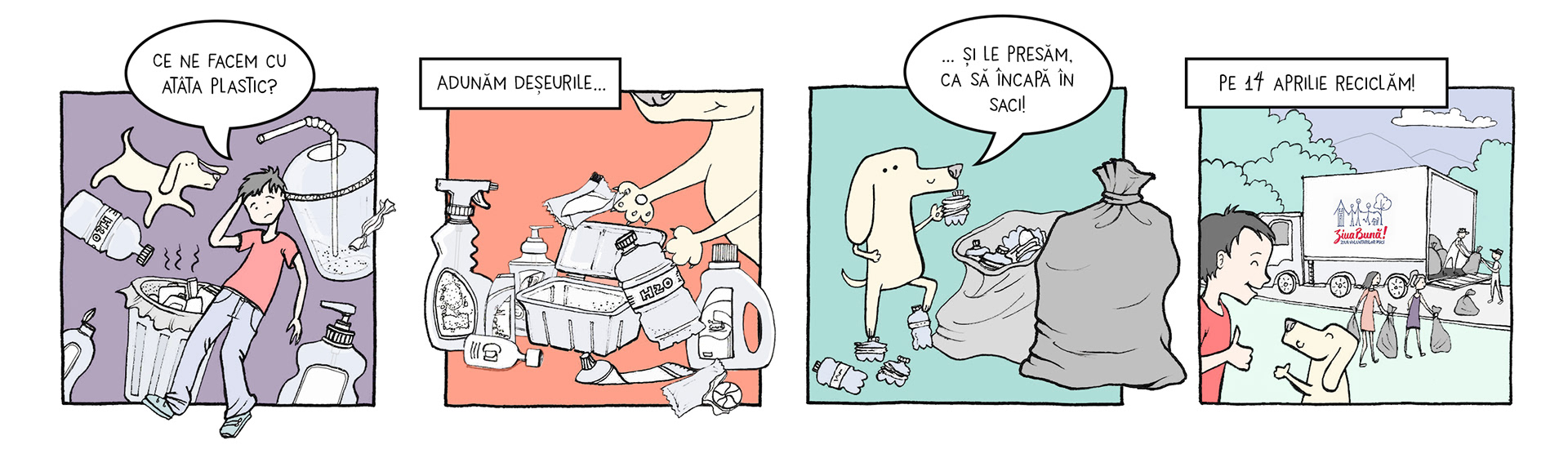 - comic strip for The Good Day - Little Volunteer Day - plastic recycling action for children // 2018