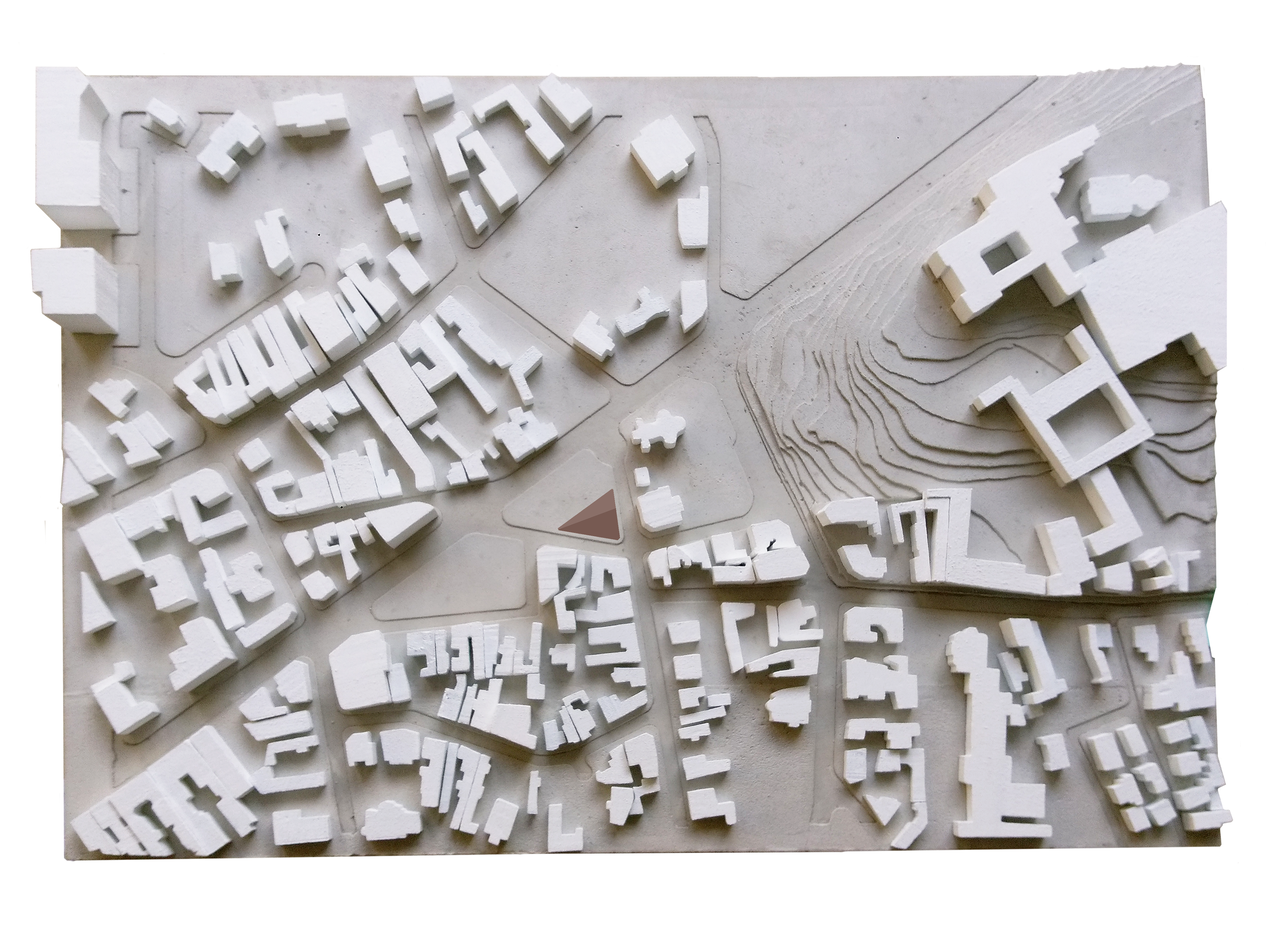 - plaster and polystyrene model -