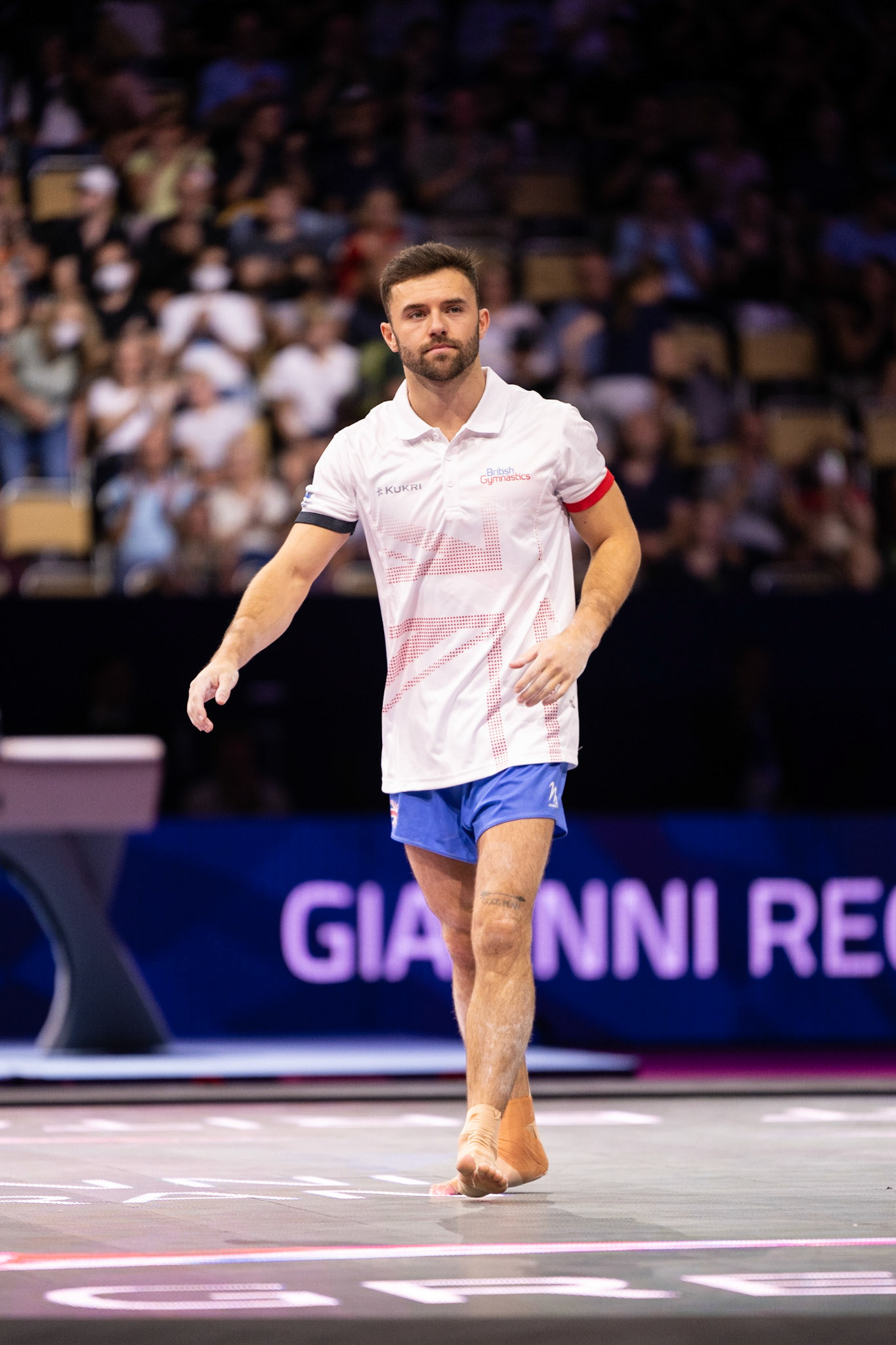 European Championships 2022, Apparatus Final, Presentation of AthletesDepicted: Giarnni Regini-MoranPhoto taken in Munich, DEU on 2022-08-21Photo credits should read: Norman Seibert, CC BY-SA 4.0NIKON Z 9, NIKKOR Z 70-200mm f/2.8 VR S¹⁄₈₀₀ Sek. bei ƒ / 2,8File: DSC_7499.NEF