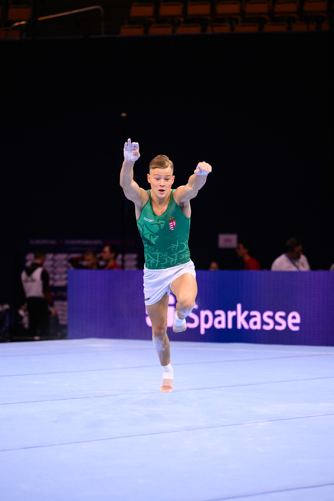 European Championships 2022, Podium Training, Floor ExerciseDepicted: Krisztián BalázsPhoto taken in Munich, DEU on 2022-08-16Photo credits should read: Norman Seibert, CC BY-SA 4.0NIKON Z 9, NIKKOR Z 70-200mm f/2.8 VR S¹⁄₁₆₀₀ Sek. bei ƒ / 2,8File: DSC_1906.NEF