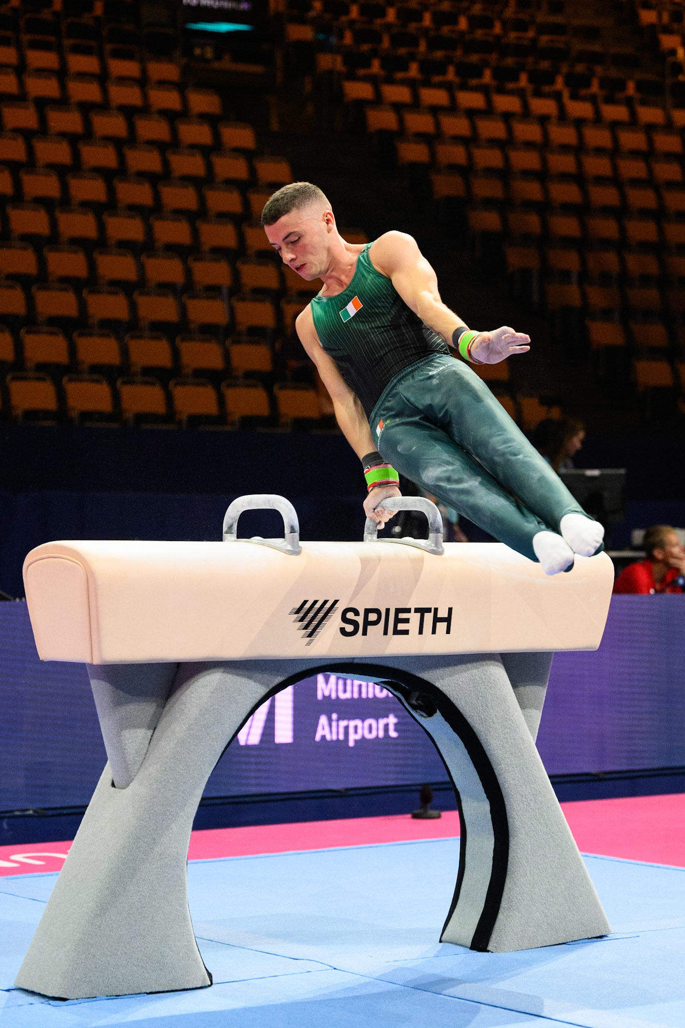 European Championships 2022, Podium Training, Pommel HorseDepicted: Rhys McClenaghanPhoto taken in Munich, DEU on 2022-08-16Photo credits should read: Norman Seibert, CC BY-SA 4.0NIKON Z 9, NIKKOR Z 70-200mm f/2.8 VR S¹⁄₁₆₀₀ Sek. bei ƒ / 2,8File: DSC_6027.NEF