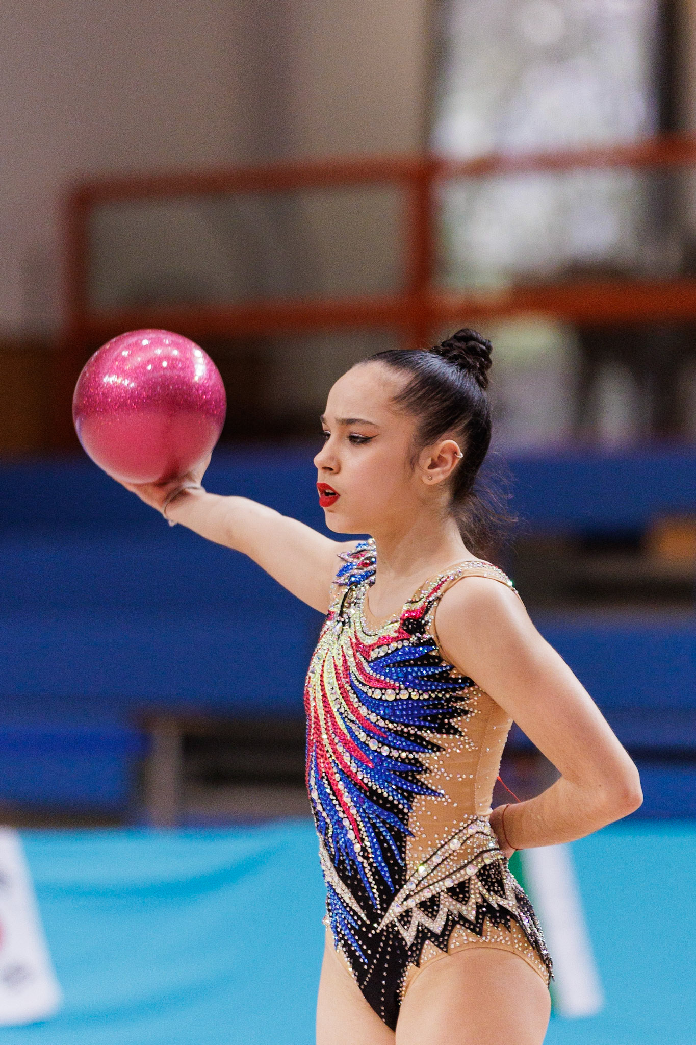 Gymnastik International, Team Competition Junior gymnasts, BallDepicted: Lena KiefferPhoto taken in Fellbach, DEU on 2023-03-04Photo credits should read: Norman SeibertCanon EOS R3, EF70-200mm f/2.8L IS II USM¹⁄₁₂₅₀ Sek. bei ƒ / 2,8File: _V7A0691.CR3