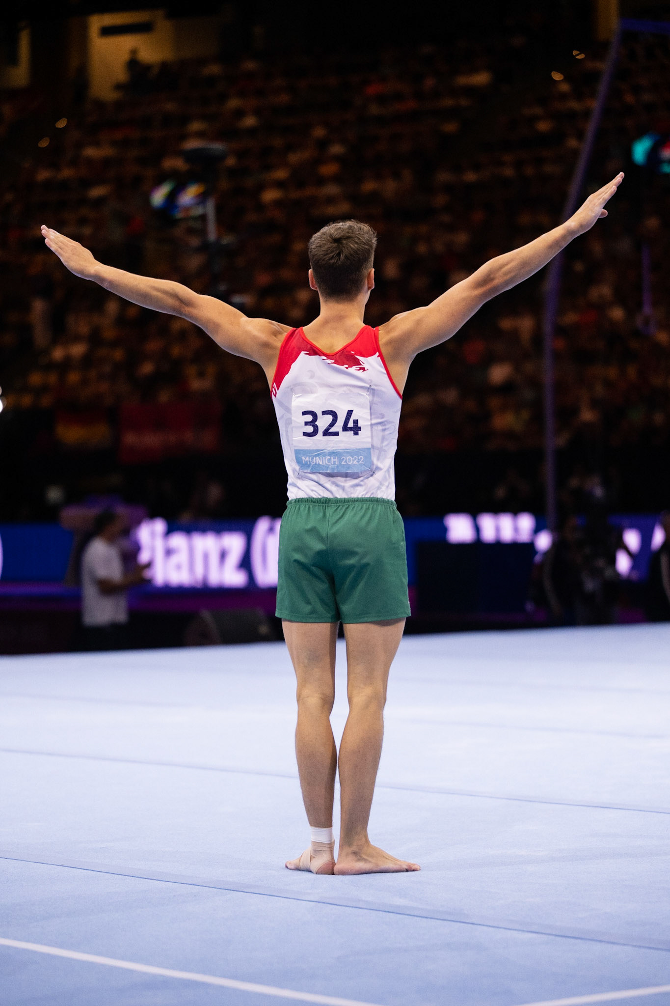 European Championships 2022, Apparatus Final, Floor ExerciseDepicted: Krisztofer MészárosPhoto taken in Munich, DEU on 2022-08-21Photo credits should read: Norman Seibert, CC BY-SA 4.0NIKON Z 9, NIKKOR Z 70-200mm f/2.8 VR S¹⁄₁₆₀₀ Sek. bei ƒ / 2,8File: DSC_7721.NEF