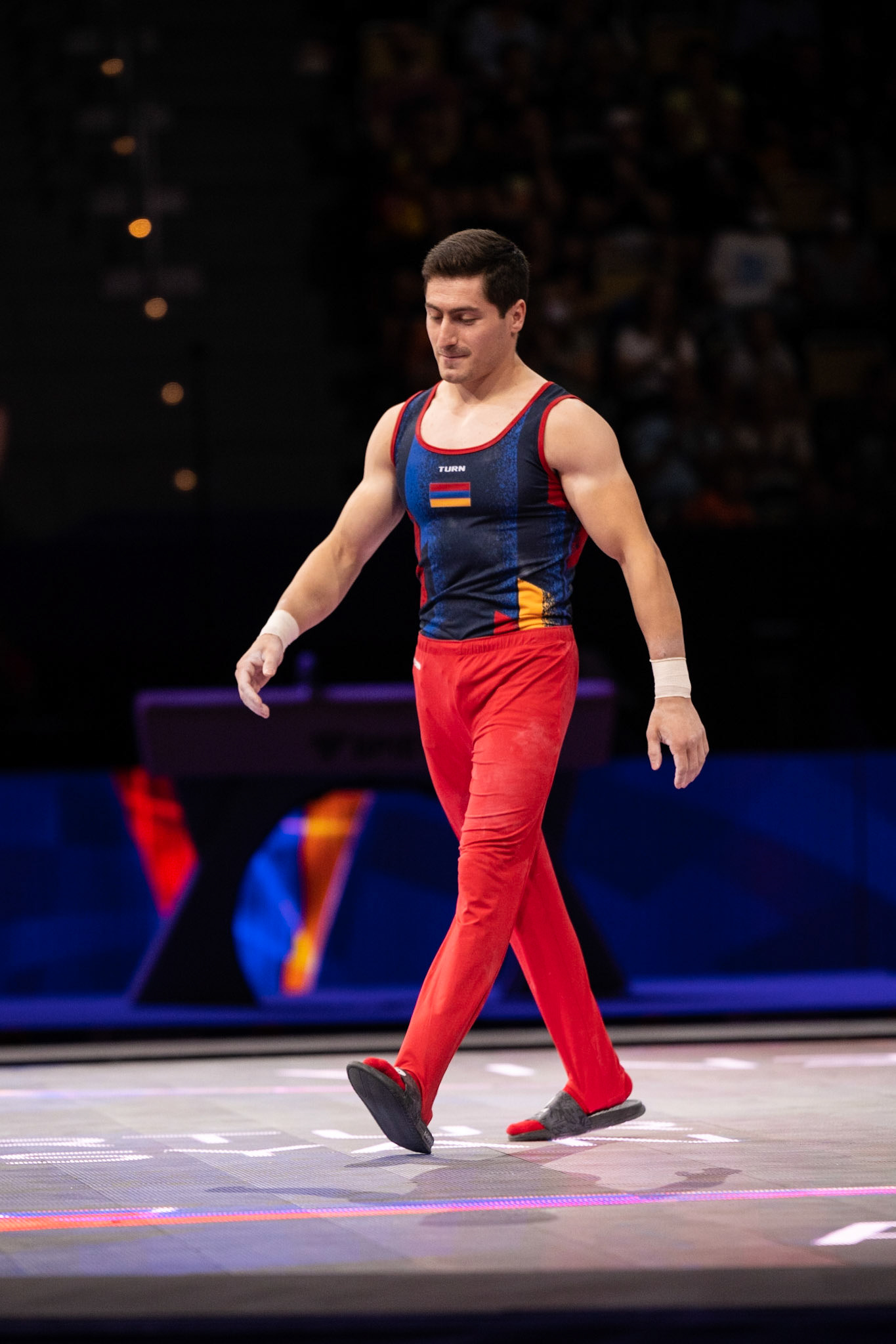European Championships 2022, Apparatus Final, Presentation of AthletesDepicted: Artur AvetisyanPhoto taken in Munich, DEU on 2022-08-21Photo credits should read: Norman Seibert, CC BY-SA 4.0NIKON Z 9, NIKKOR Z 70-200mm f/2.8 VR S¹⁄₈₀₀ Sek. bei ƒ / 4,0File: DSC_2091.NEF