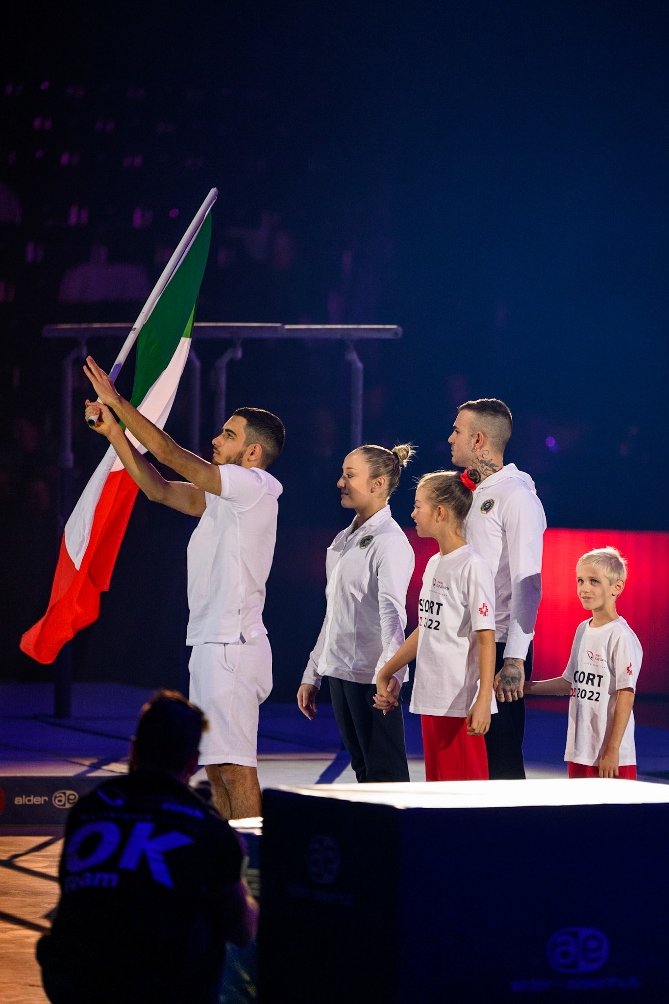 Swiss Cup Zurich 2022, Opening Ceremony, Depicted: Nicola Bartolini, Martina MaggioPhoto taken in Zurich, SUI on 2022-11-27Photo credits should read: Norman Seibert, CC BY-SA 4.0NIKON Z 9, NIKKOR Z 70-200mm f/2.8 VR S¹⁄₁₆₀₀ Sek. bei ƒ / 2,8File: DSC_8233.NEF
