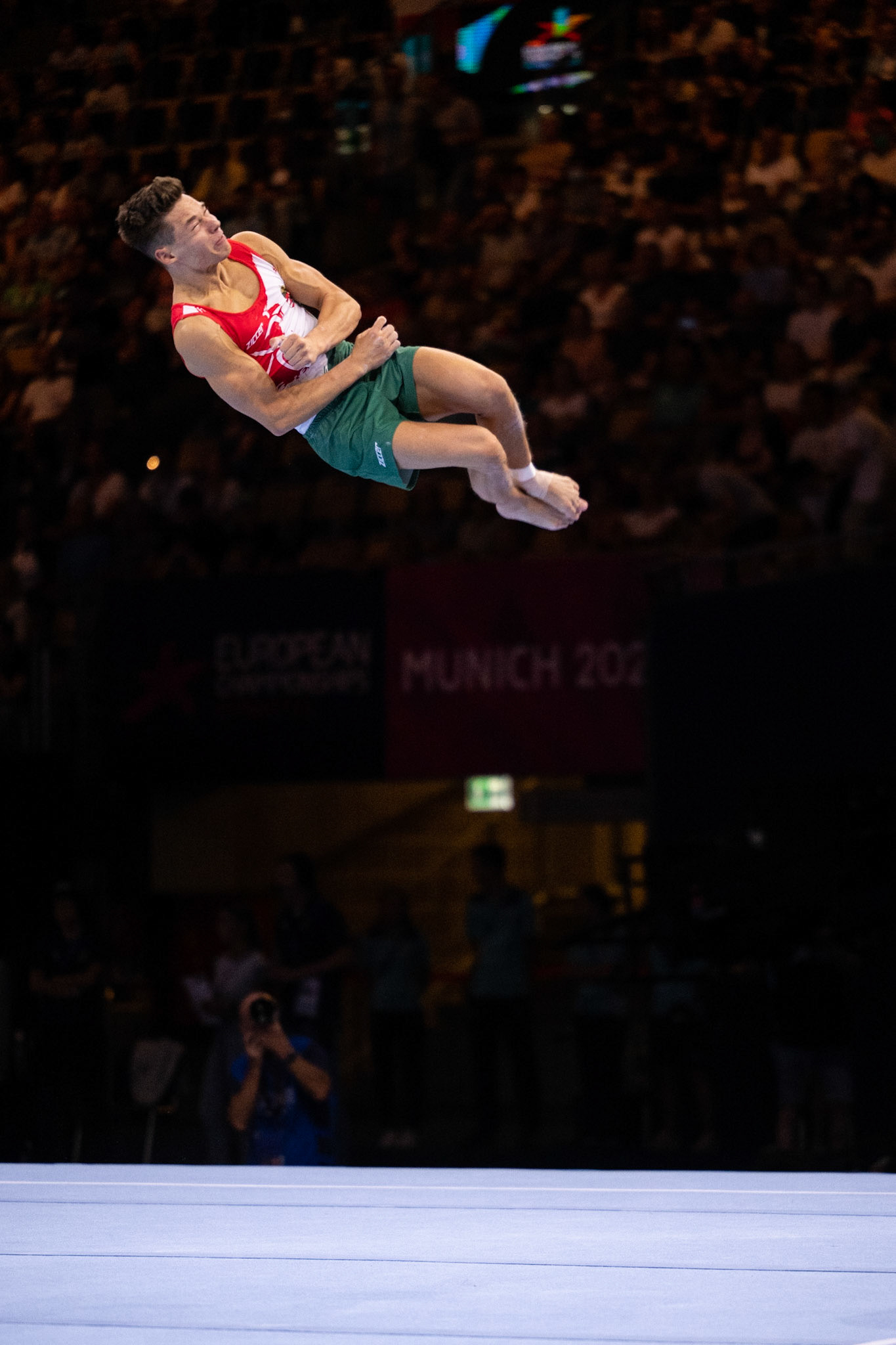 European Championships 2022, Apparatus Final, Floor ExerciseDepicted: Krisztofer MészárosPhoto taken in Munich, DEU on 2022-08-21Photo credits should read: Norman Seibert, CC BY-SA 4.0NIKON Z 9, NIKKOR Z 70-200mm f/2.8 VR S¹⁄₁₆₀₀ Sek. bei ƒ / 2,8File: DSC_7569.NEF