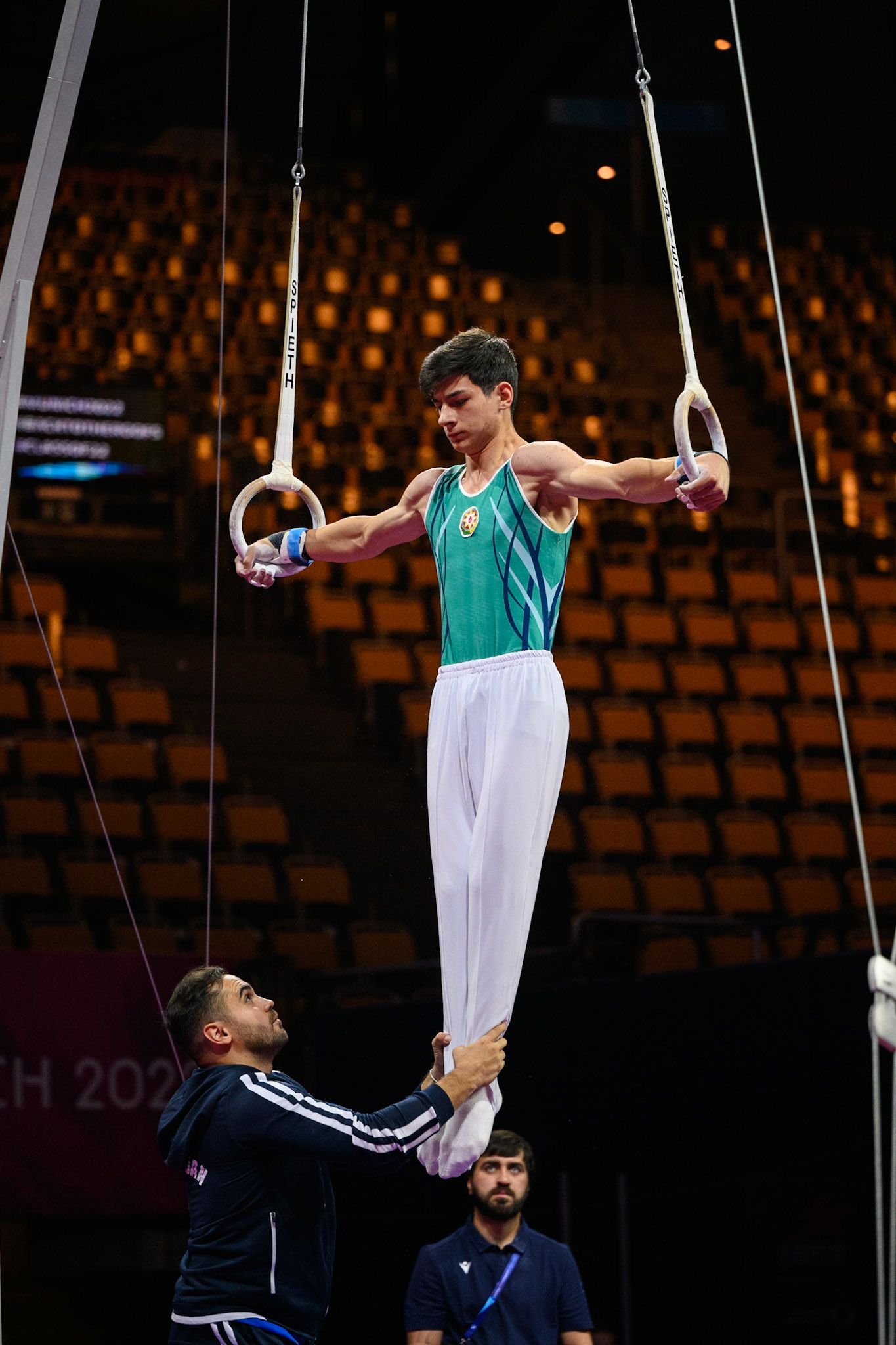 European Championships 2022, Podium Training, Still RingsDepicted: Mansum SafarovPhoto taken in Munich, DEU on 2022-08-16Photo credits should read: Norman Seibert, CC BY-SA 4.0NIKON Z 9, NIKKOR Z 70-200mm f/2.8 VR S¹⁄₁₂₅₀ Sek. bei ƒ / 2,8File: DSC_1800.NEF
