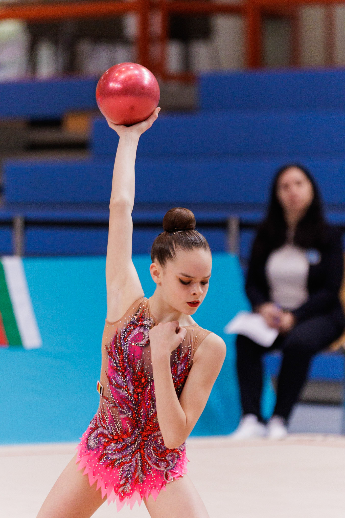 Gymnastik International, Team Competition Junior gymnasts, BallDepicted: Camille FovellePhoto taken in Fellbach, DEU on 2023-03-04Photo credits should read: Norman SeibertCanon EOS R3, EF70-200mm f/2.8L IS II USM¹⁄₁₂₅₀ Sek. bei ƒ / 2,8File: _V7A0189.CR3