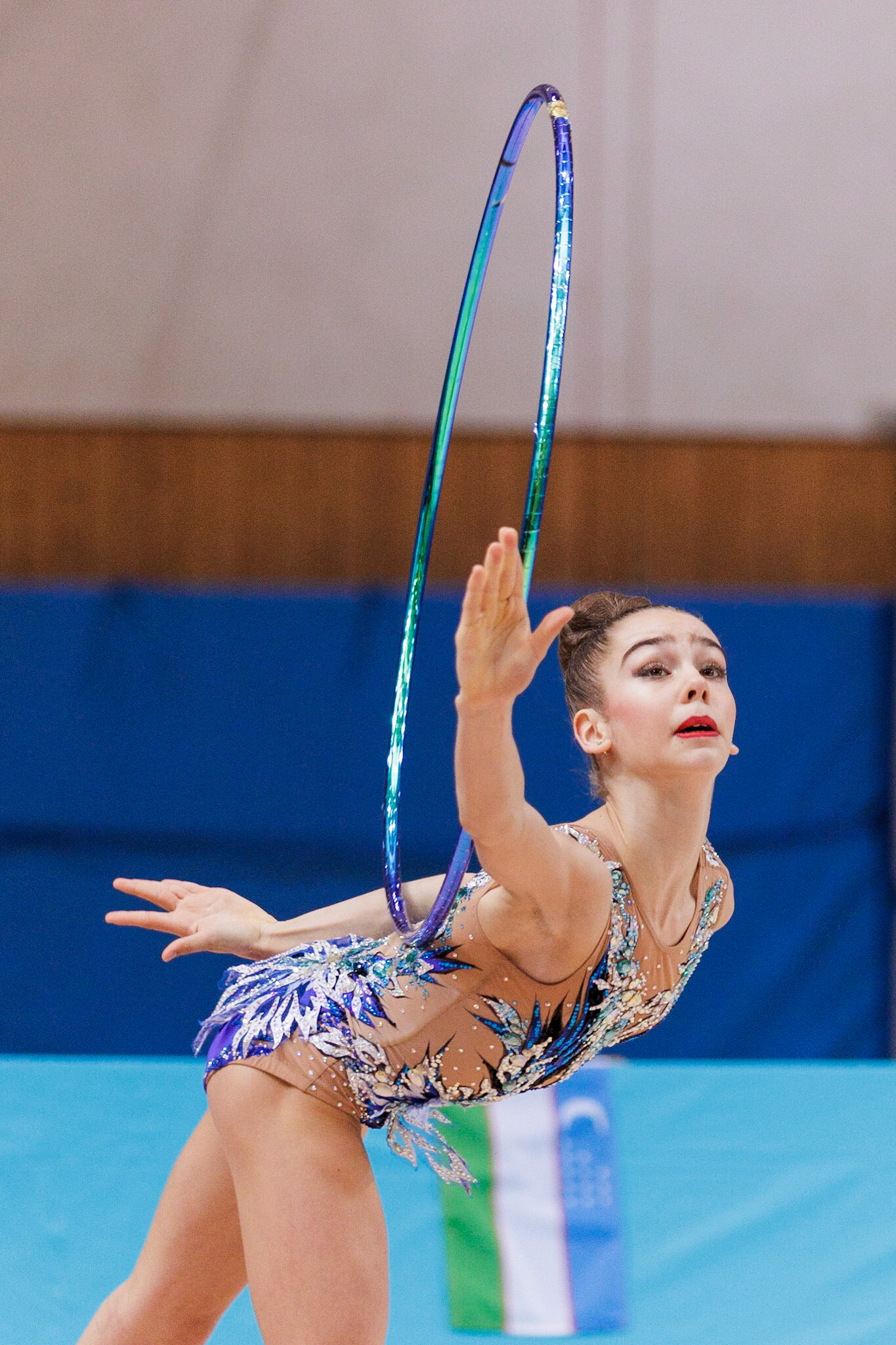 Gymnastik International, Team Competition Junior gymnasts, HoopDepicted: Sophia Charlotta ChiarielloPhoto taken in Fellbach, DEU on 2023-03-04Photo credits should read: Norman SeibertCanon EOS R3, EF70-200mm f/2.8L IS II USM¹⁄₁₂₅₀ Sek. bei ƒ / 2,8File: _V7A0848.CR3