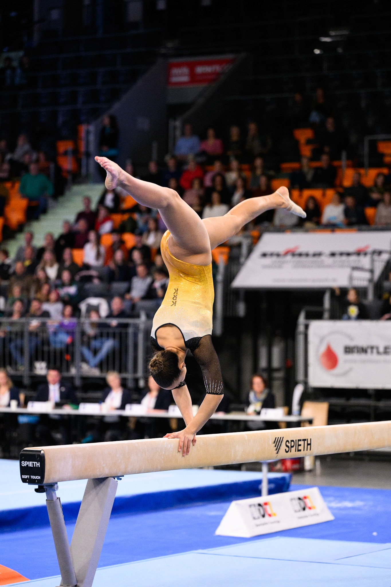 1. Bundesliga Kunstturnen: Finale Frauen, Competition, Balance BeamDepicted: Amelie PfeilPhoto taken in Neu-Ulm, DEU on 2022-12-3Photo credits should read: Norman Seibert, CC BY-SA 4.0NIKON Z 9, NIKKOR Z 70-200mm f/2.8 VR S¹⁄₁₂₅₀ Sek. bei ƒ / 2,8File: DSC_5058.NEF
