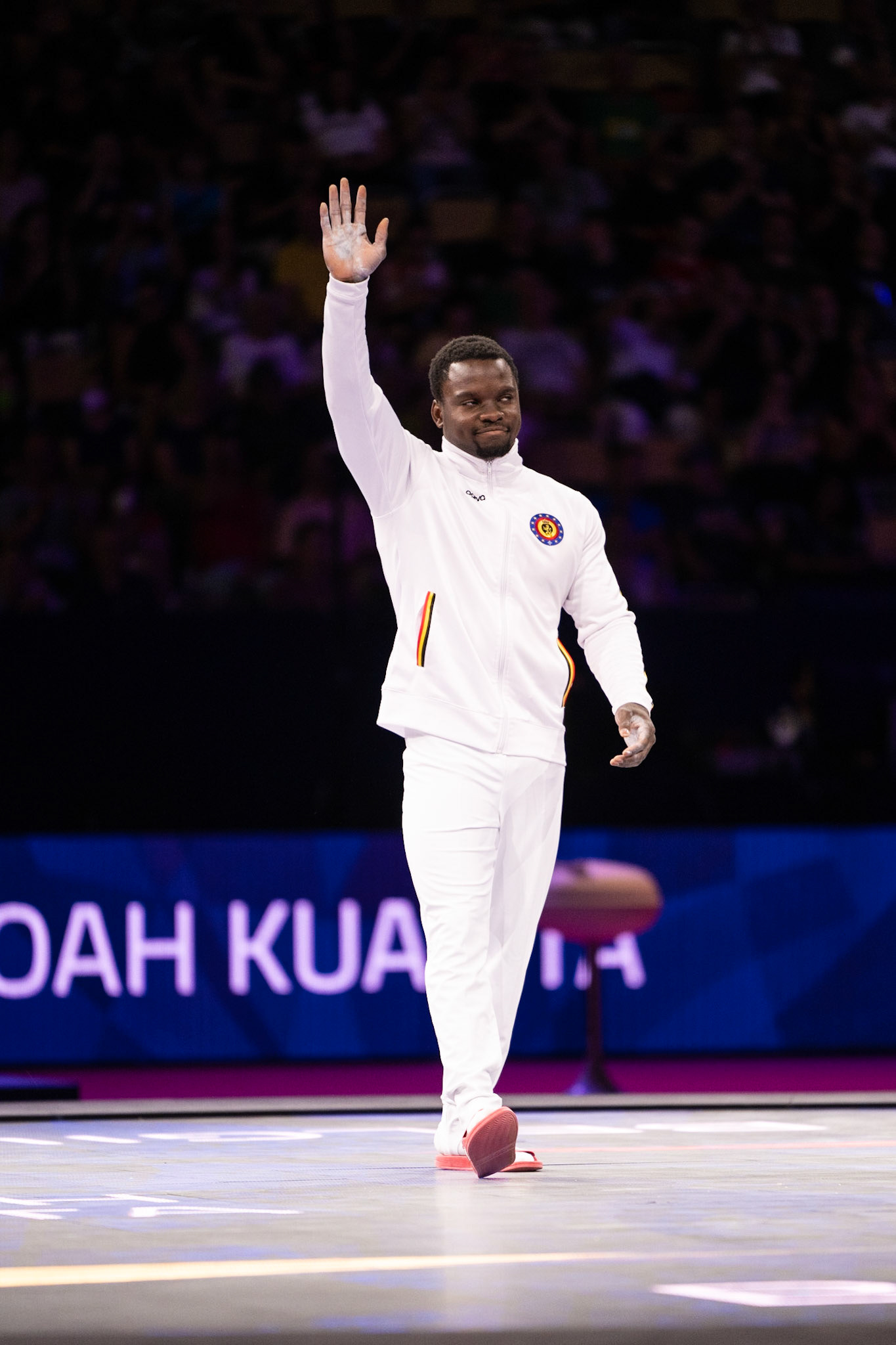 European Championships 2022, Apparatus Final, Presentation of AthletesDepicted: Noah KuavitaPhoto taken in Munich, DEU on 2022-08-21Photo credits should read: Norman Seibert, CC BY-SA 4.0NIKON Z 9, NIKKOR Z 70-200mm f/2.8 VR S¹⁄₈₀₀ Sek. bei ƒ / 2,8File: DSC_7140.NEF