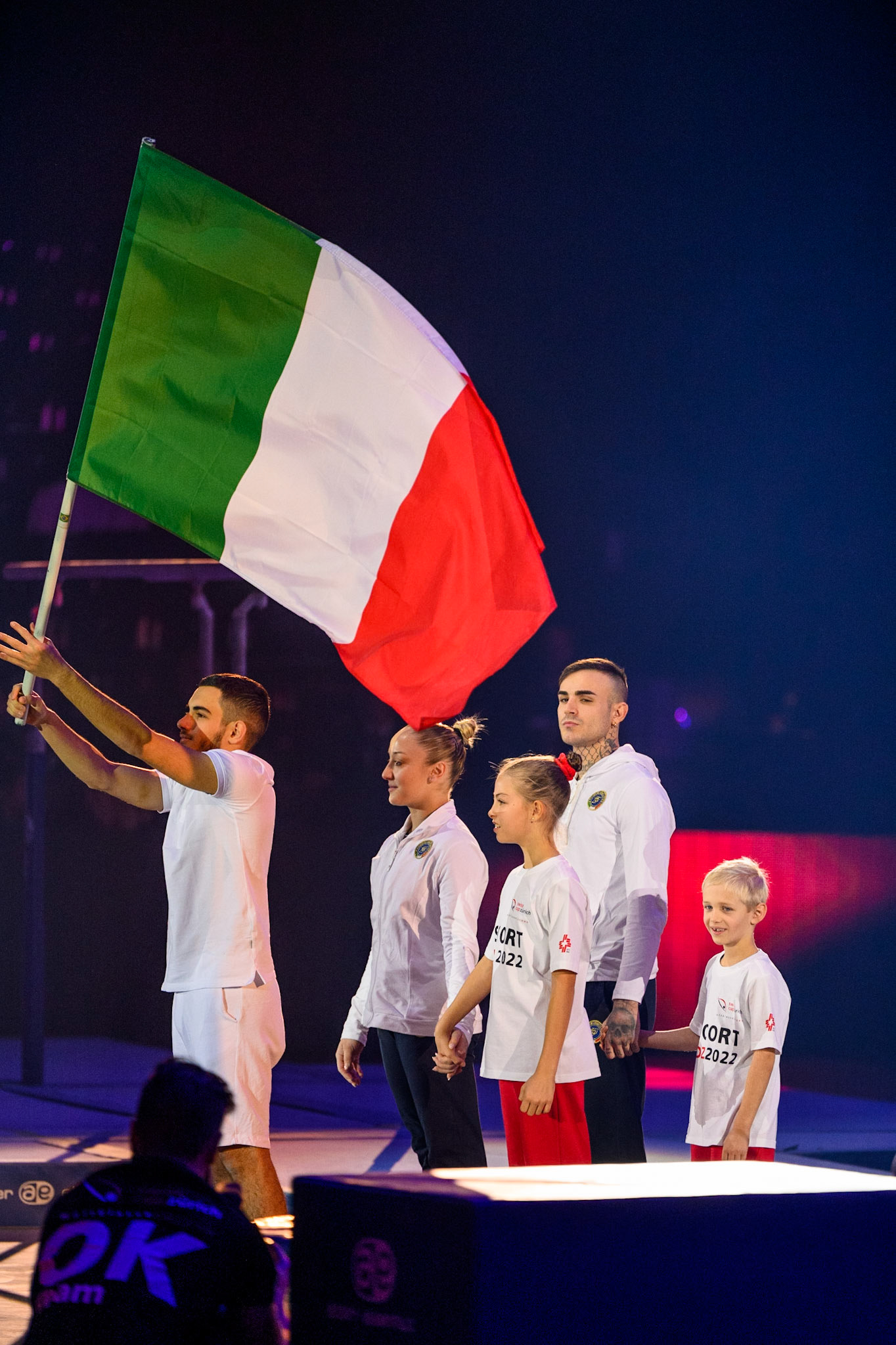 Swiss Cup Zurich 2022, Opening Ceremony, Depicted: Nicola Bartolini, Martina MaggioPhoto taken in Zurich, SUI on 2022-11-27Photo credits should read: Norman Seibert, CC BY-SA 4.0NIKON Z 9, NIKKOR Z 70-200mm f/2.8 VR S¹⁄₁₆₀₀ Sek. bei ƒ / 2,8File: DSC_8243.NEF
