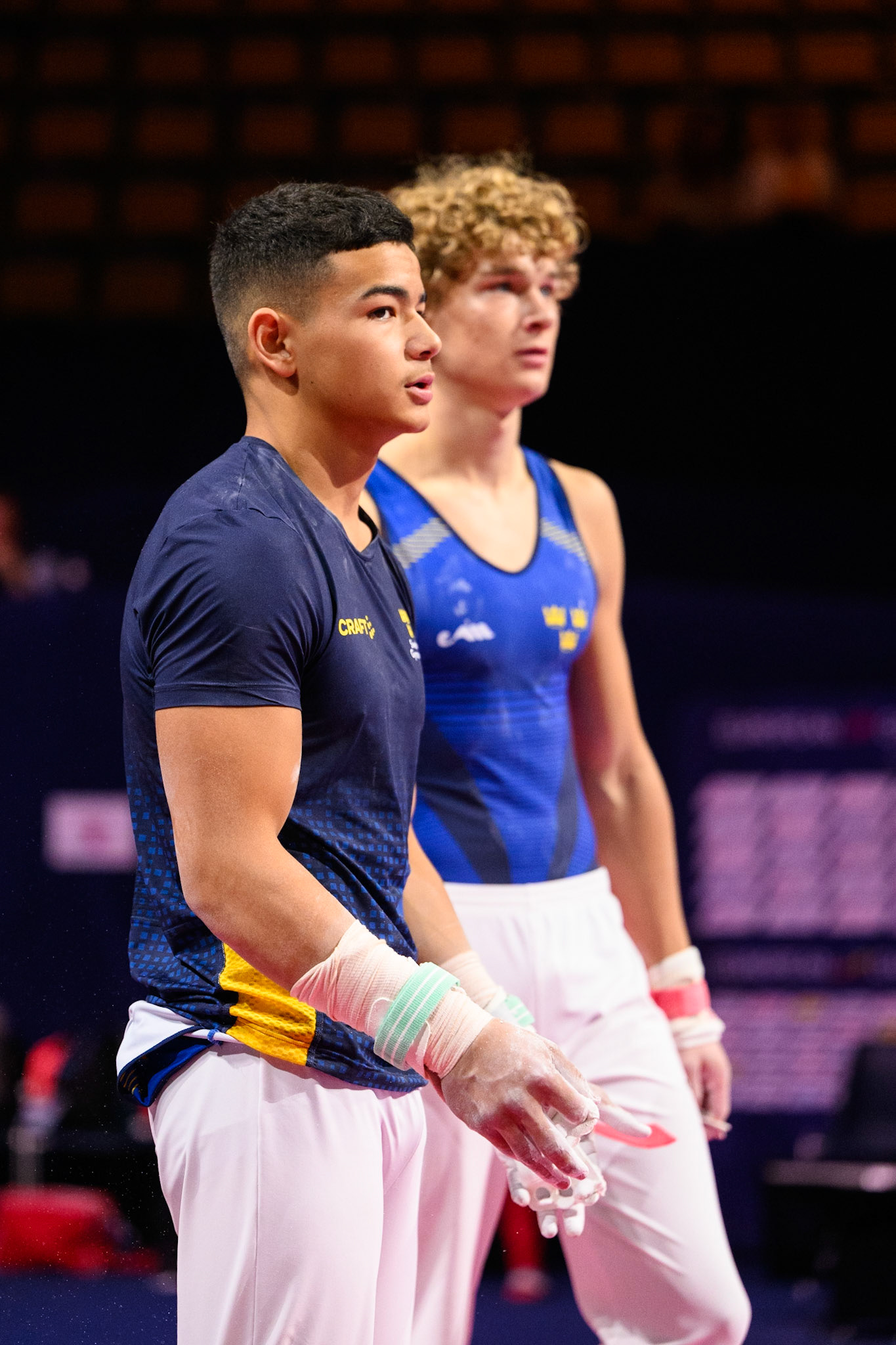 European Championships 2022, All-around Competition, Horizontal BarDepicted: Jacob Söderqvist, Luis Il-Sung MelanderPhoto taken in Munich, DEU on 2022-08-19Photo credits should read: Norman Seibert, CC BY-SA 4.0NIKON Z 9, NIKKOR Z 70-200mm f/2.8 VR S¹⁄₁₆₀₀ Sek. bei ƒ / 2,8File: DSC_8256.NEF