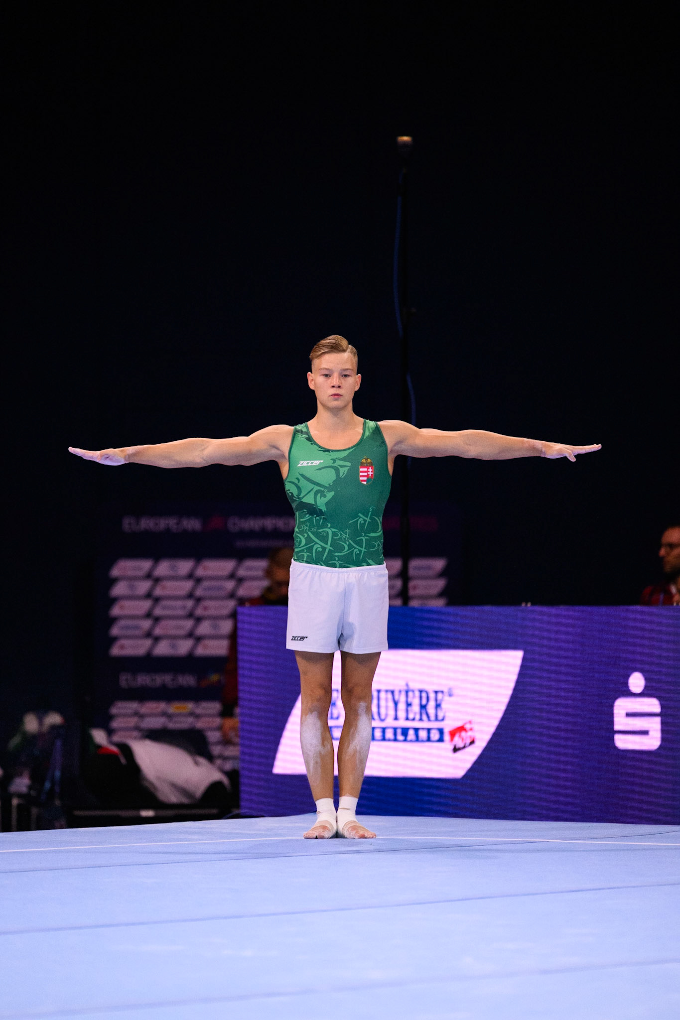 European Championships 2022, Podium Training, Floor ExerciseDepicted: Krisztián BalázsPhoto taken in Munich, DEU on 2022-08-16Photo credits should read: Norman Seibert, CC BY-SA 4.0NIKON Z 9, NIKKOR Z 70-200mm f/2.8 VR S¹⁄₁₆₀₀ Sek. bei ƒ / 2,8File: DSC_1898.NEF