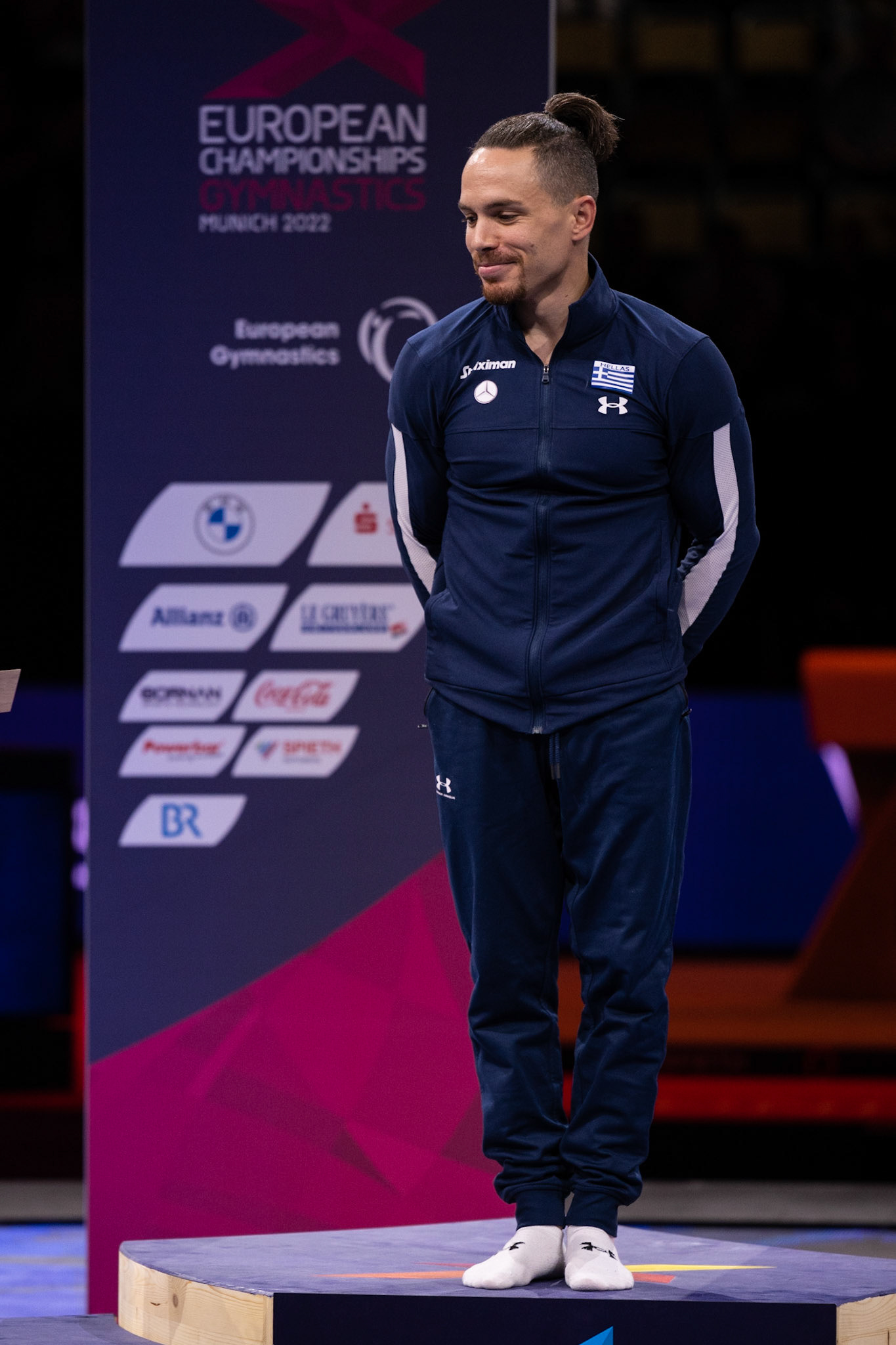 European Championships 2022, Apparatus Final, Victory CeremonyDepicted: Eleftherios PetrouniasPhoto taken in Munich, DEU on 2022-08-21Photo credits should read: Norman Seibert, CC BY-SA 4.0NIKON Z 9, NIKKOR Z 70-200mm f/2.8 VR S¹⁄₈₀₀ Sek. bei ƒ / 4,0File: DSC_3647.NEF