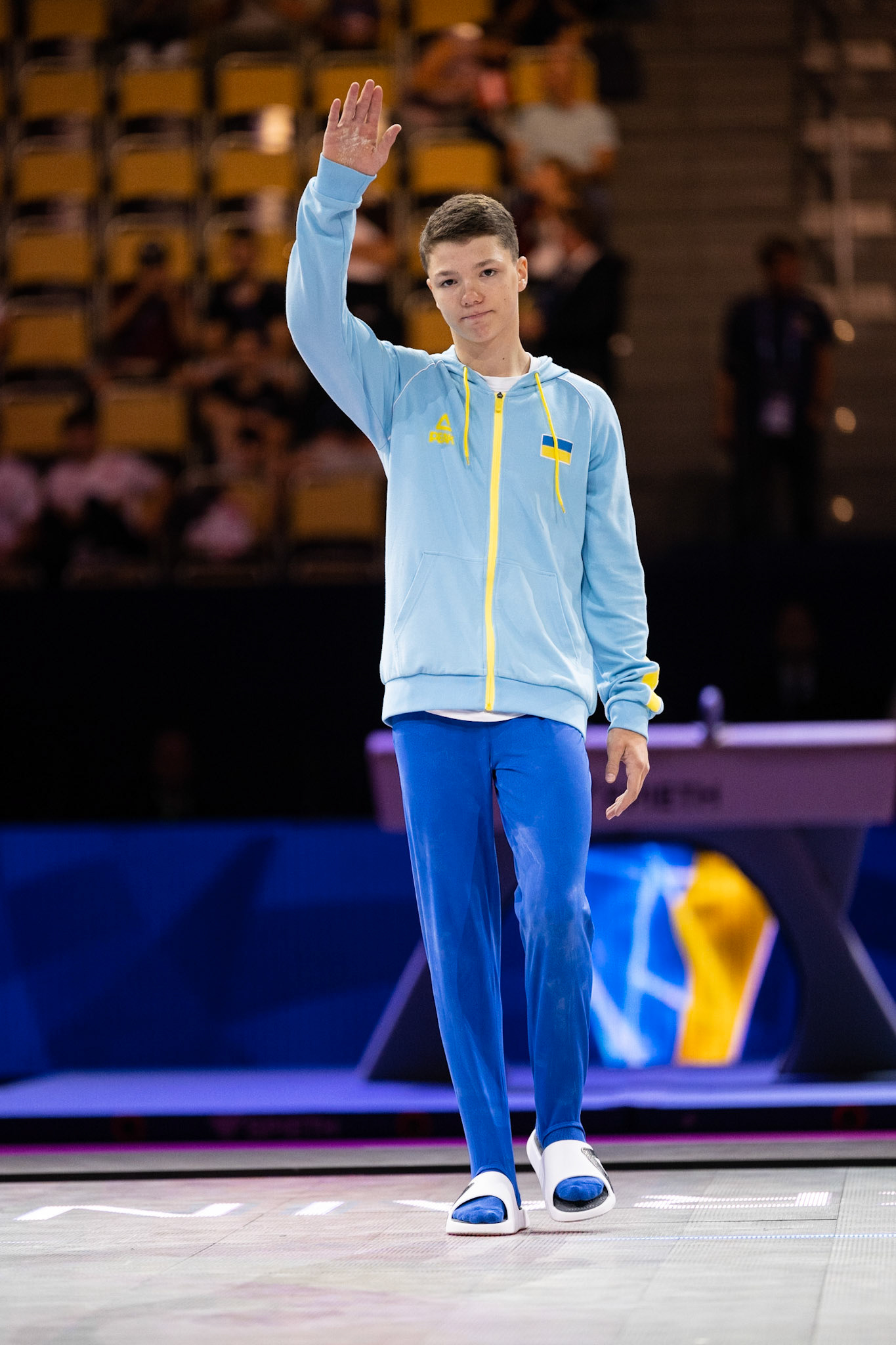 European Championships 2022, Apparatus Final, Presentation of AthletesDepicted: Radomyr StelmakhPhoto taken in Munich, DEU on 2022-08-21Photo credits should read: Norman Seibert, CC BY-SA 4.0NIKON Z 9, NIKKOR Z 70-200mm f/2.8 VR S¹⁄₈₀₀ Sek. bei ƒ / 2,8File: DSC_6878.NEF
