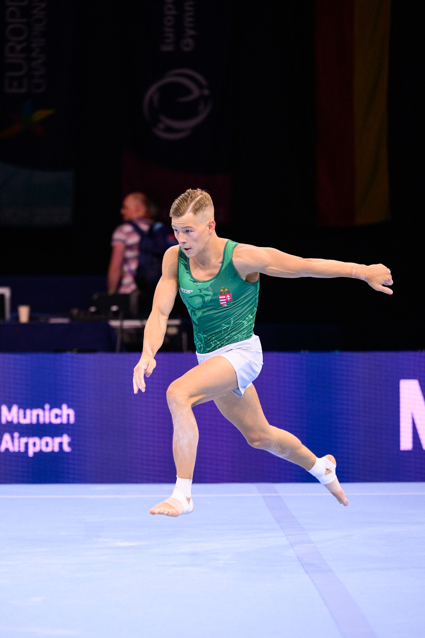 European Championships 2022, Podium Training, Floor ExerciseDepicted: Krisztián BalázsPhoto taken in Munich, DEU on 2022-08-16Photo credits should read: Norman Seibert, CC BY-SA 4.0NIKON Z 9, NIKKOR Z 70-200mm f/2.8 VR S¹⁄₁₆₀₀ Sek. bei ƒ / 2,8File: DSC_2004.NEF