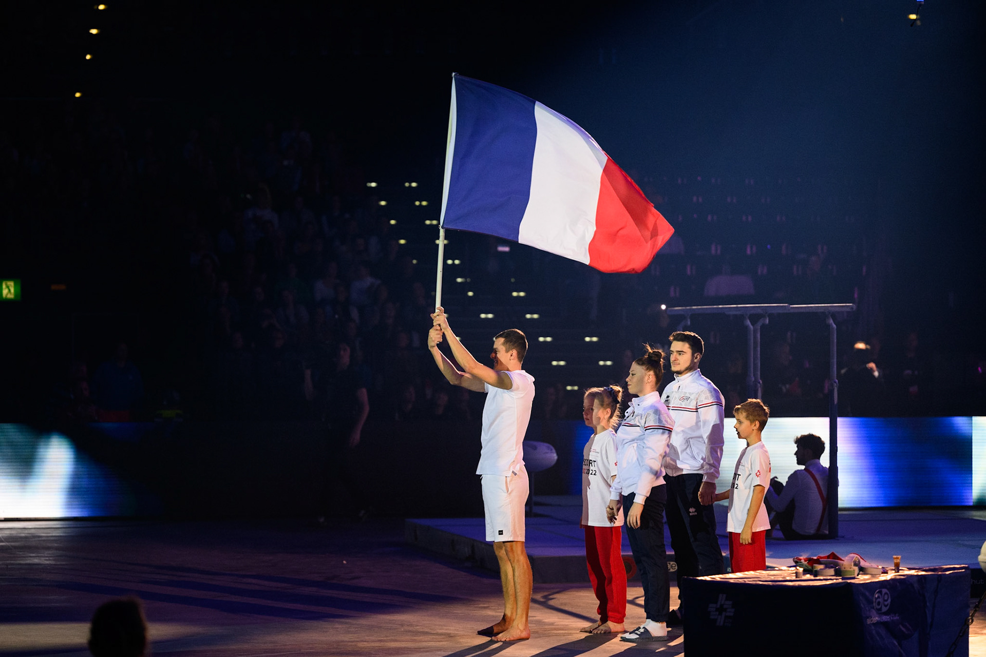 Swiss Cup Zurich 2022, Opening Ceremony, Depicted: Lucas Desanges, Morgane Osyssek-ReimerPhoto taken in Zurich, SUI on 2022-11-27Photo credits should read: Norman Seibert, CC BY-SA 4.0NIKON Z 9, NIKKOR Z 70-200mm f/2.8 VR S¹⁄₁₆₀₀ Sek. bei ƒ / 2,8File: DSC_8162.NEF