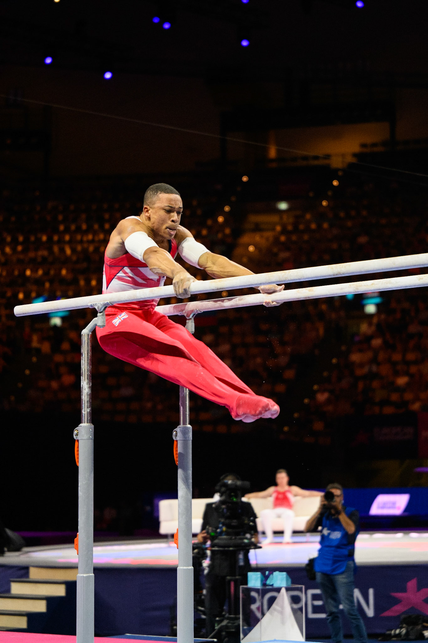 European Championships 2022, Apparatus Final, Parallel BarsDepicted: Joe FraserPhoto taken in Munich, DEU on 2022-08-21Photo credits should read: Norman Seibert, CC BY-SA 4.0NIKON Z 9, NIKKOR Z 70-200mm f/2.8 VR S¹⁄₁₆₀₀ Sek. bei ƒ / 2,8File: DSC_5651.NEF