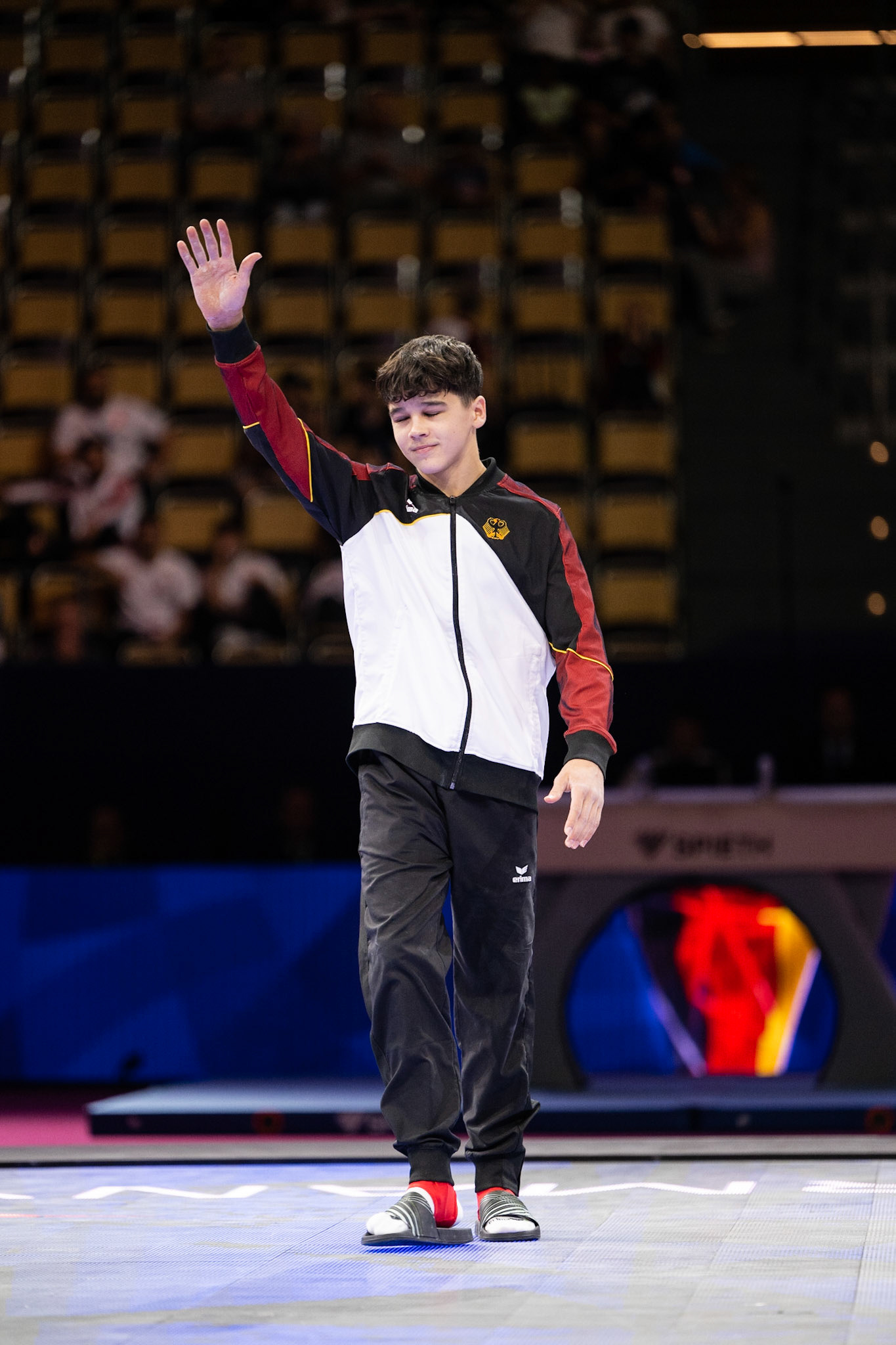 European Championships 2022, Apparatus Final, Presentation of AthletesDepicted: Jonas EderPhoto taken in Munich, DEU on 2022-08-21Photo credits should read: Norman Seibert, CC BY-SA 4.0NIKON Z 9, NIKKOR Z 70-200mm f/2.8 VR S¹⁄₈₀₀ Sek. bei ƒ / 2,8File: DSC_6848.NEF