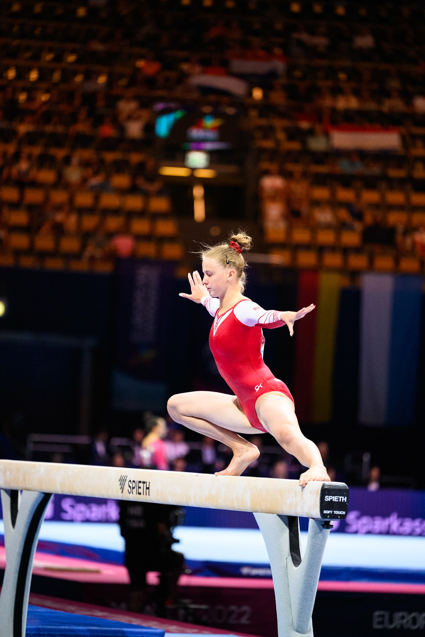 European Championships 2022, All-around Competition, Balance BeamDepicted: Anna LocmelePhoto taken in Munich, DEU on 2022-08-11Photo credits should read: Norman Seibert, CC BY-SA 4.0NIKON Z 9, NIKKOR Z 70-200mm f/2.8 VR S¹⁄₁₆₀₀ Sek. bei ƒ / 2,8File: DSC_6575.NEF