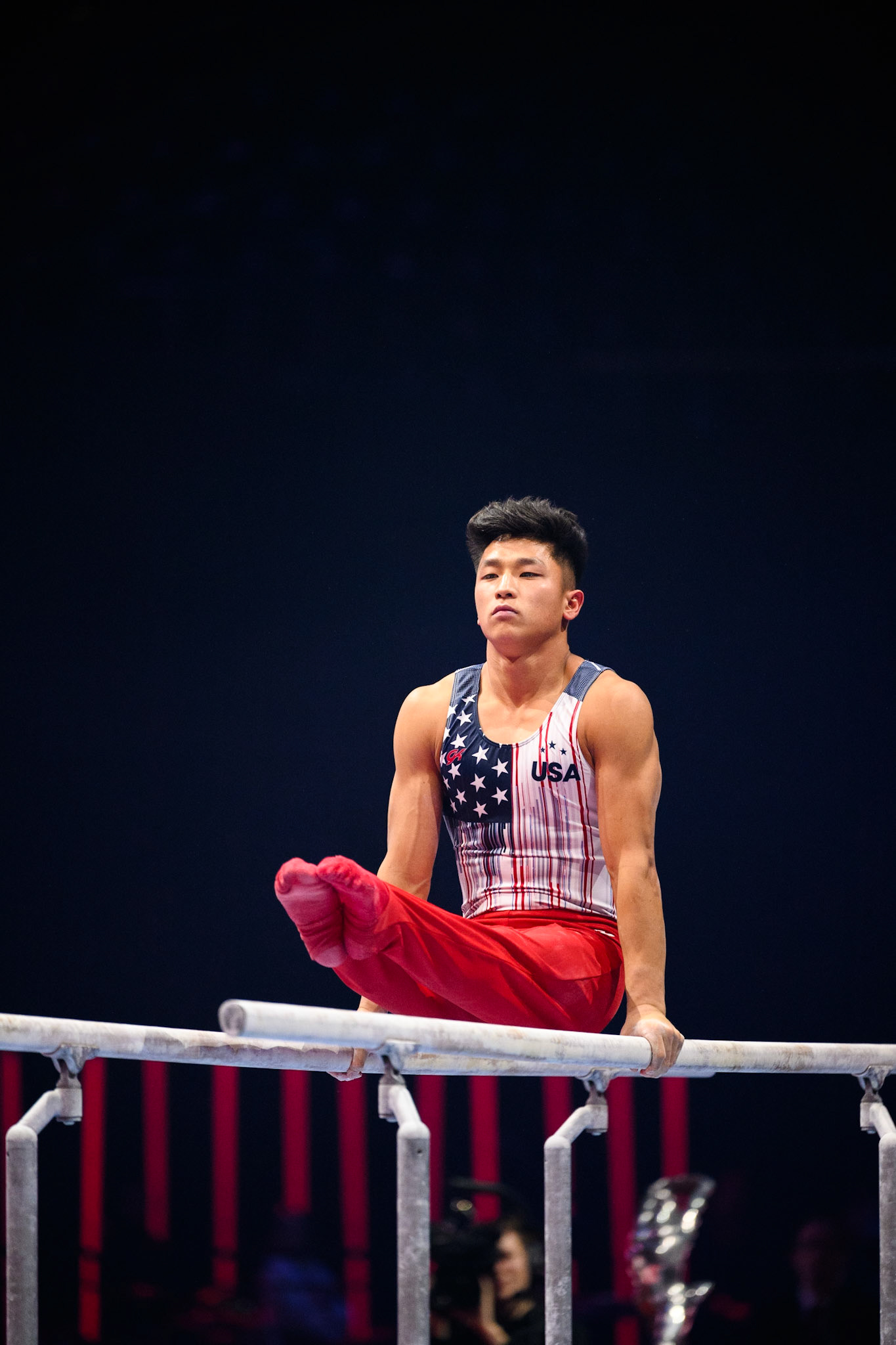 Swiss Cup Zurich 2022, Final, Parallel BarsDepicted: Yul MoldauerPhoto taken in Zurich, SUI on 2022-11-27Photo credits should read: Norman Seibert, CC BY-SA 4.0NIKON Z 9, NIKKOR Z 70-200mm f/2.8 VR S¹⁄₁₆₀₀ Sek. bei ƒ / 2,8File: DSC_2951.NEF