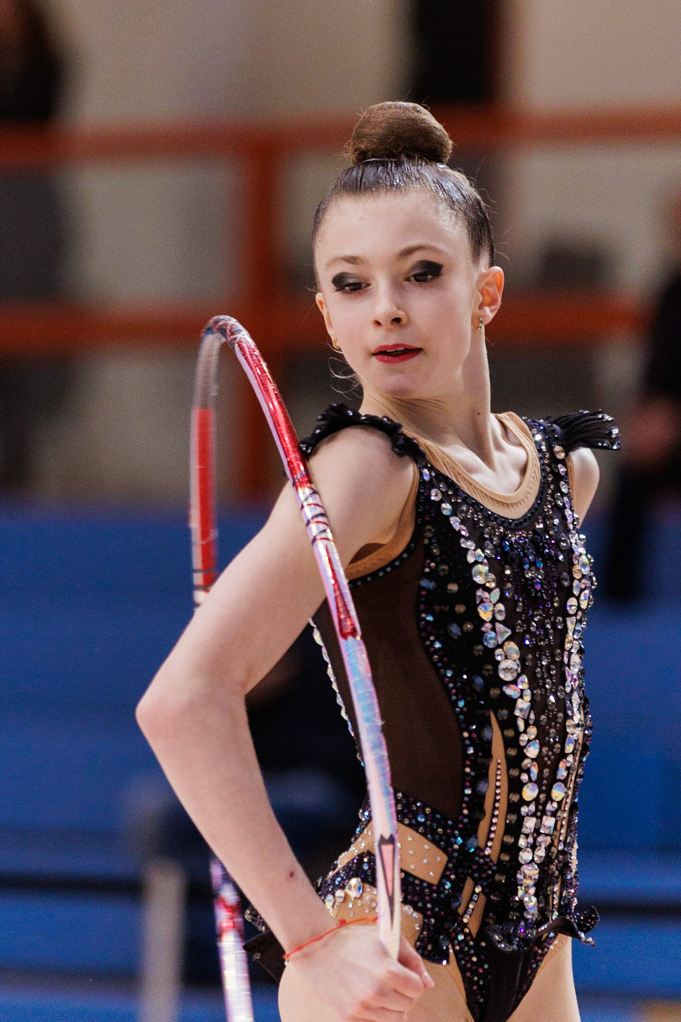 Gymnastik International, Team Competition Junior gymnasts, HoopDepicted: Lada PuschPhoto taken in Fellbach, DEU on 2023-03-04Photo credits should read: Norman SeibertCanon EOS R3, EF70-200mm f/2.8L IS II USM¹⁄₁₂₅₀ Sek. bei ƒ / 2,8File: _V7A1587.CR3