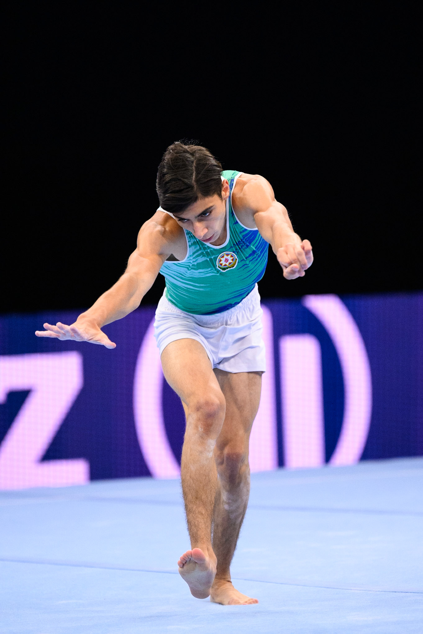 European Championships 2022, Podium Training, Floor ExerciseDepicted: Podium Training, Rasul AhmadzadaPhoto taken in Munich, DEU on 2022-08-17Photo credits should read: Norman Seibert, CC BY-SA 4.0NIKON Z 9, NIKKOR Z 70-200mm f/2.8 VR S¹⁄₁₆₀₀ Sek. bei ƒ / 2,8File: DSC_3674.NEF