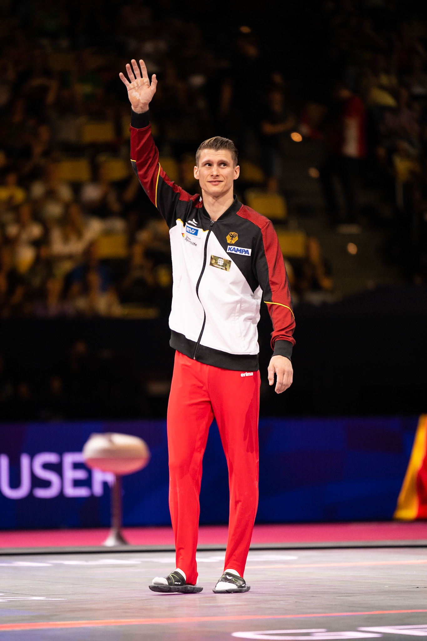 European Championships 2022, Apparatus Final, Presentation of AthletesDepicted: Lukas DauserPhoto taken in Munich, DEU on 2022-08-21Photo credits should read: Norman Seibert, CC BY-SA 4.0NIKON Z 9, NIKKOR Z 70-200mm f/2.8 VR S¹⁄₈₀₀ Sek. bei ƒ / 2,8File: DSC_5081.NEF