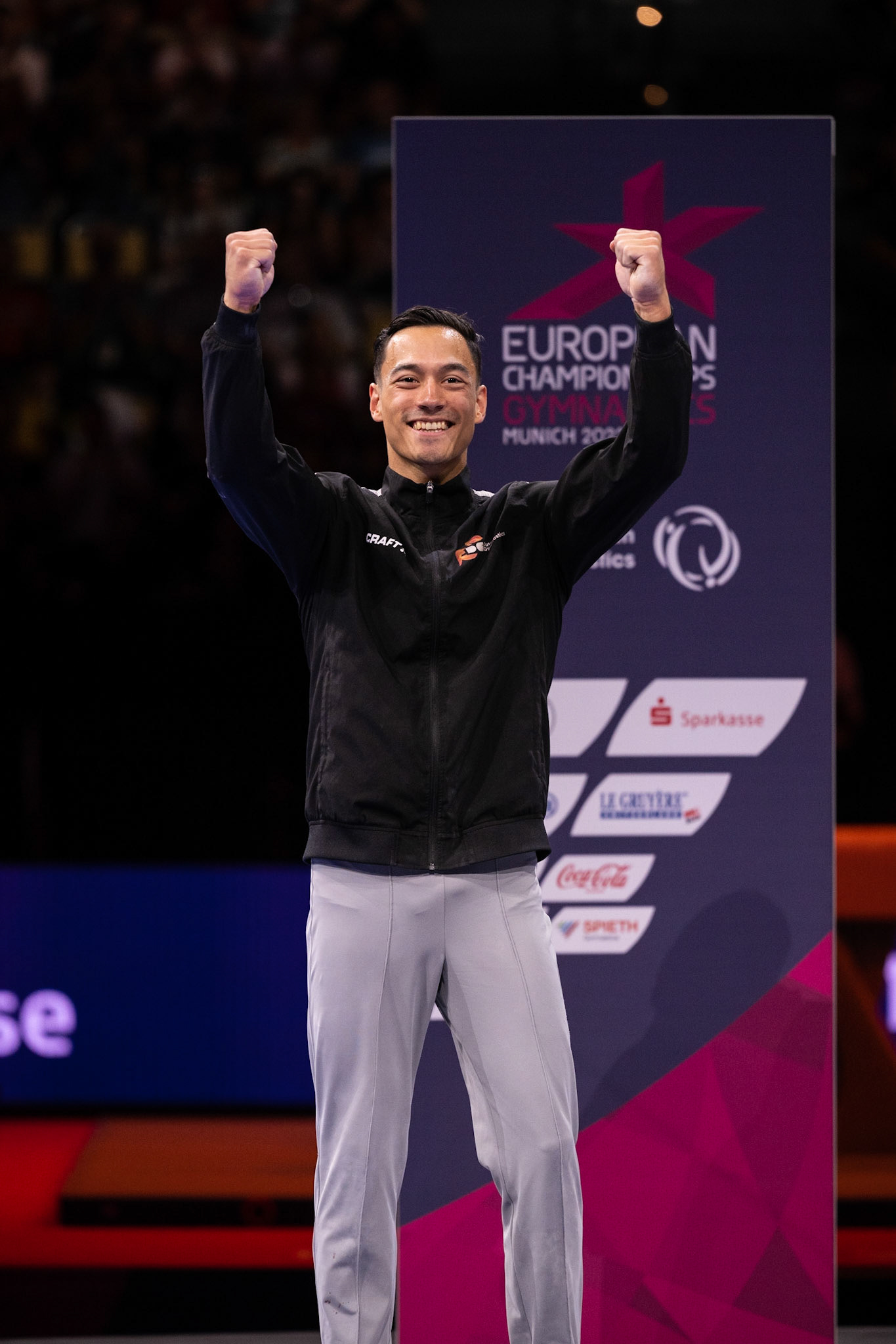 European Championships 2022, Apparatus Final, Pommel HorseDepicted: Loran de MunckPhoto taken in Munich, DEU on 2022-08-21Photo credits should read: Norman Seibert, CC BY-SA 4.0NIKON Z 9, NIKKOR Z 70-200mm f/2.8 VR S¹⁄₈₀₀ Sek. bei ƒ / 4,0File: DSC_1841.NEF