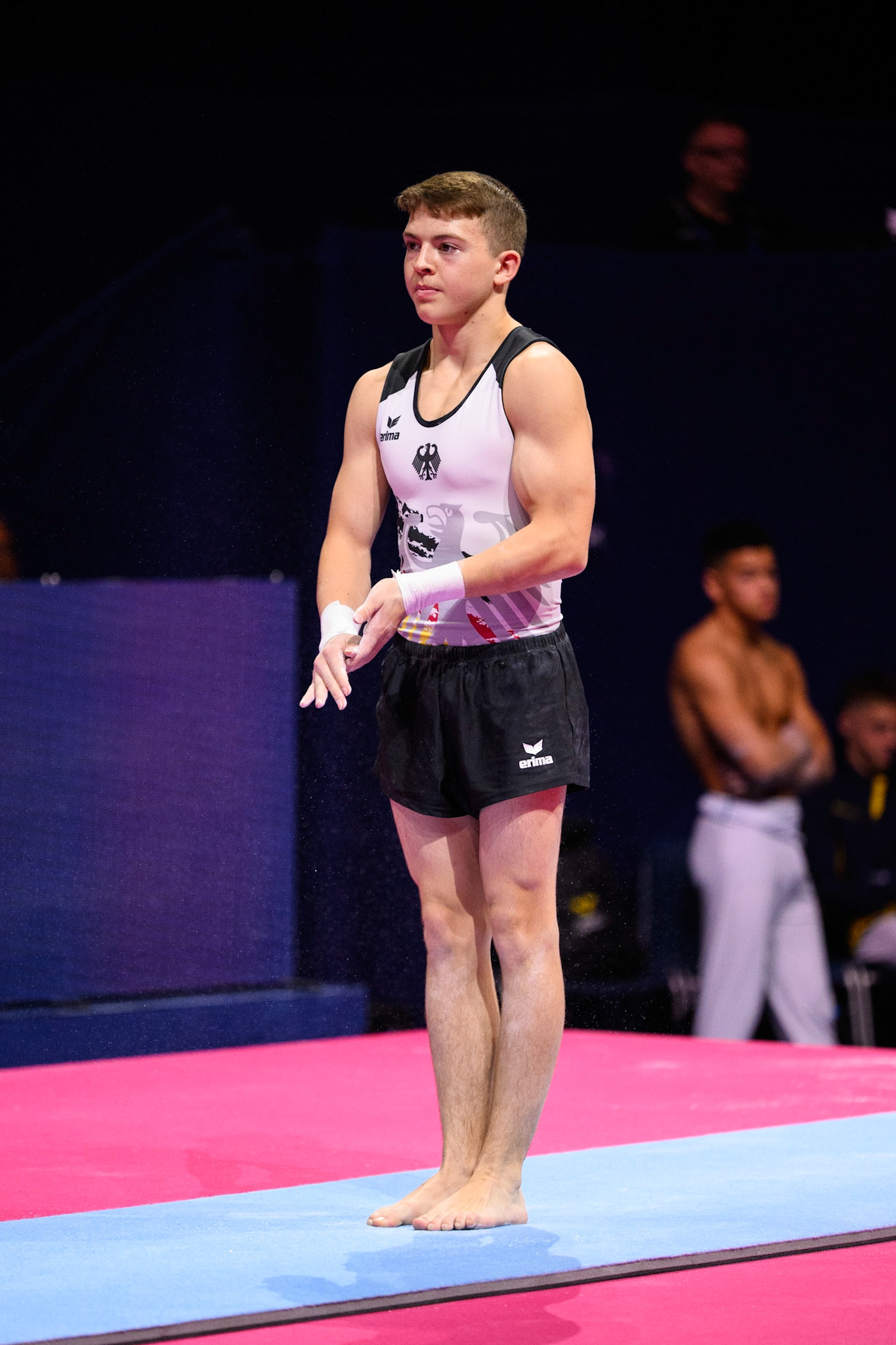 European Championships 2022, Podium Training, VaultDepicted: Daniel MousichidisPhoto taken in Munich, DEU on 2022-08-17Photo credits should read: Norman Seibert, CC BY-SA 4.0NIKON Z 9, NIKKOR Z 70-200mm f/2.8 VR S¹⁄₁₆₀₀ Sek. bei ƒ / 2,8File: DSC_0379.NEF