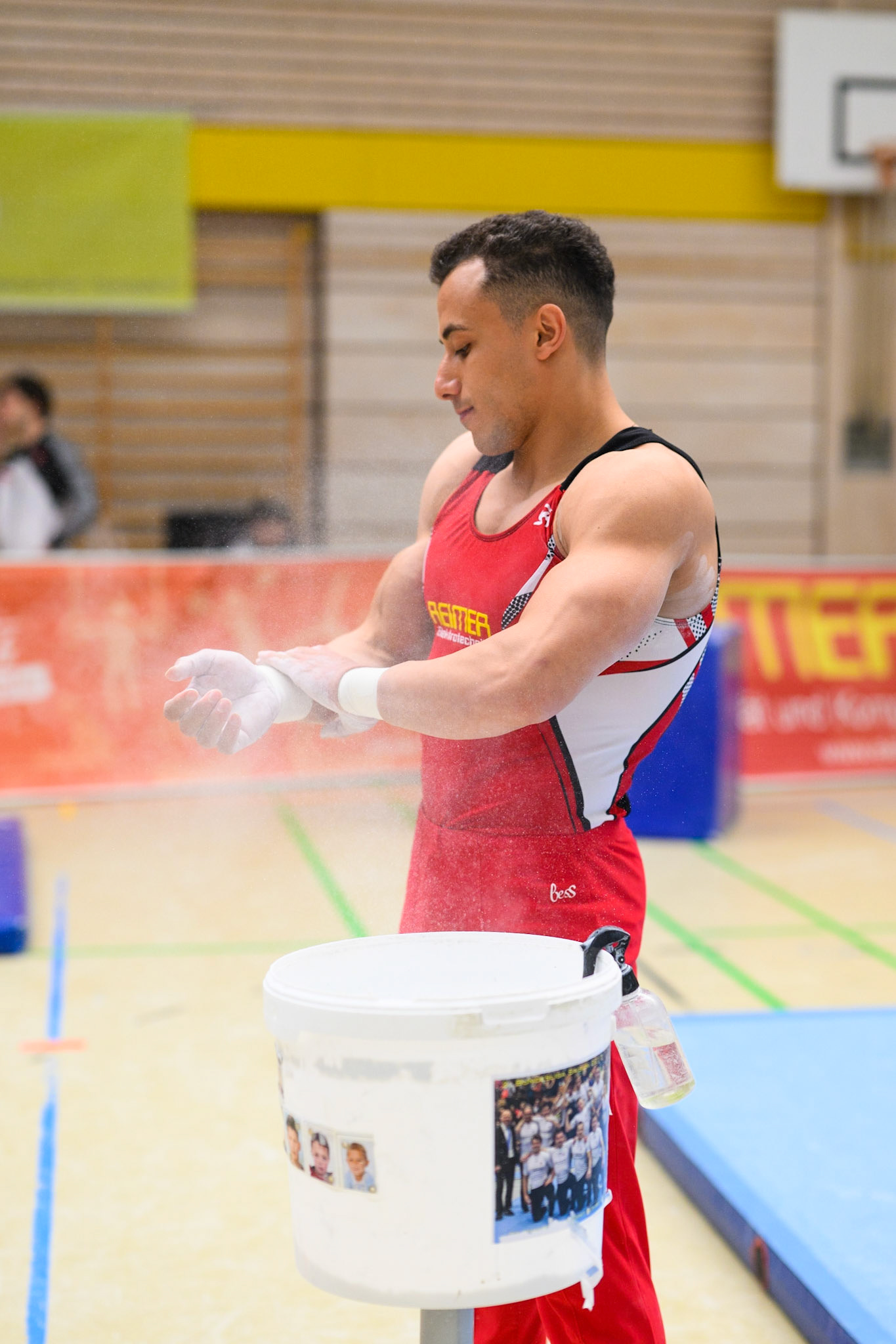 Bundesliga Kunstturnen: TSV Pfuhl vs. Eintracht Frankfurt, Competition, Still RingsDepicted: Adem AsilPhoto taken in Pfuhl, DEU on 2023-04-23Photo credits should read: Norman SeibertNIKON Z 9, NIKKOR Z 50mm f/1.2 S¹⁄₁₂₅₀ Sek. bei ƒ / 2,0File: DSC_2749.NEF