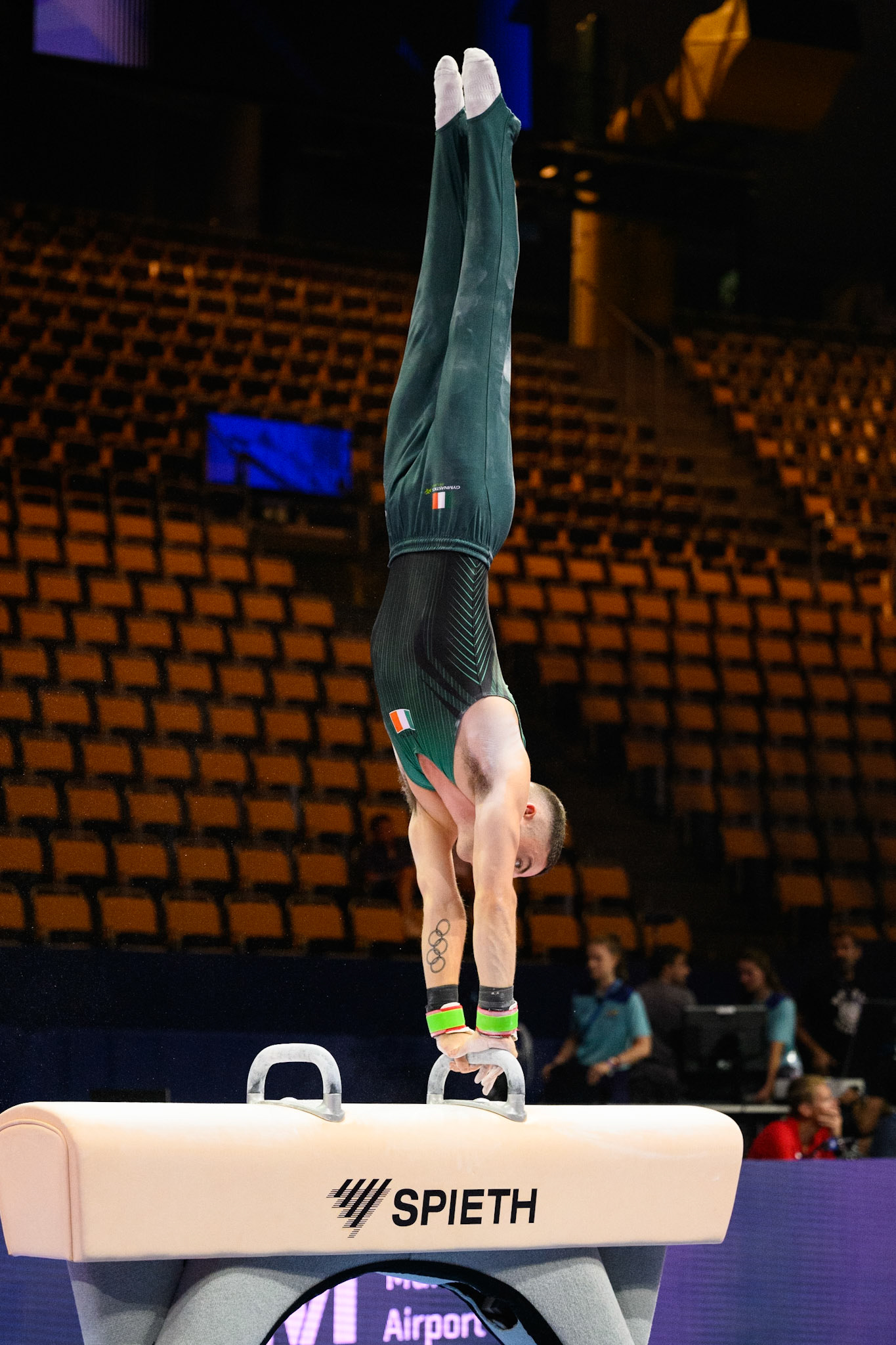 European Championships 2022, Podium Training, Pommel HorseDepicted: Rhys McClenaghanPhoto taken in Munich, DEU on 2022-08-16Photo credits should read: Norman Seibert, CC BY-SA 4.0NIKON Z 9, NIKKOR Z 70-200mm f/2.8 VR S¹⁄₁₆₀₀ Sek. bei ƒ / 2,8File: DSC_6020.NEF