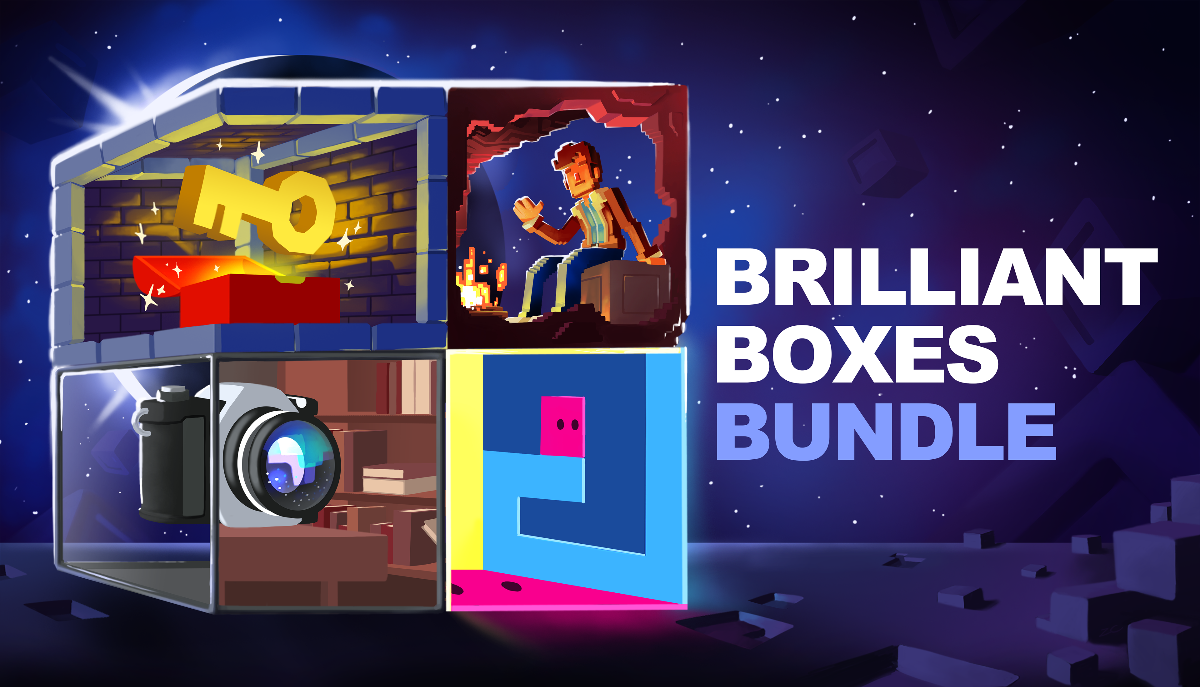 Key art for the Brilliant Boxes Bundle available on Steam