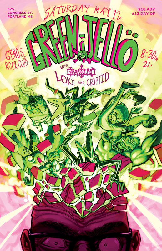 Concert poster for Green-Jello (Now Green-Jelly)