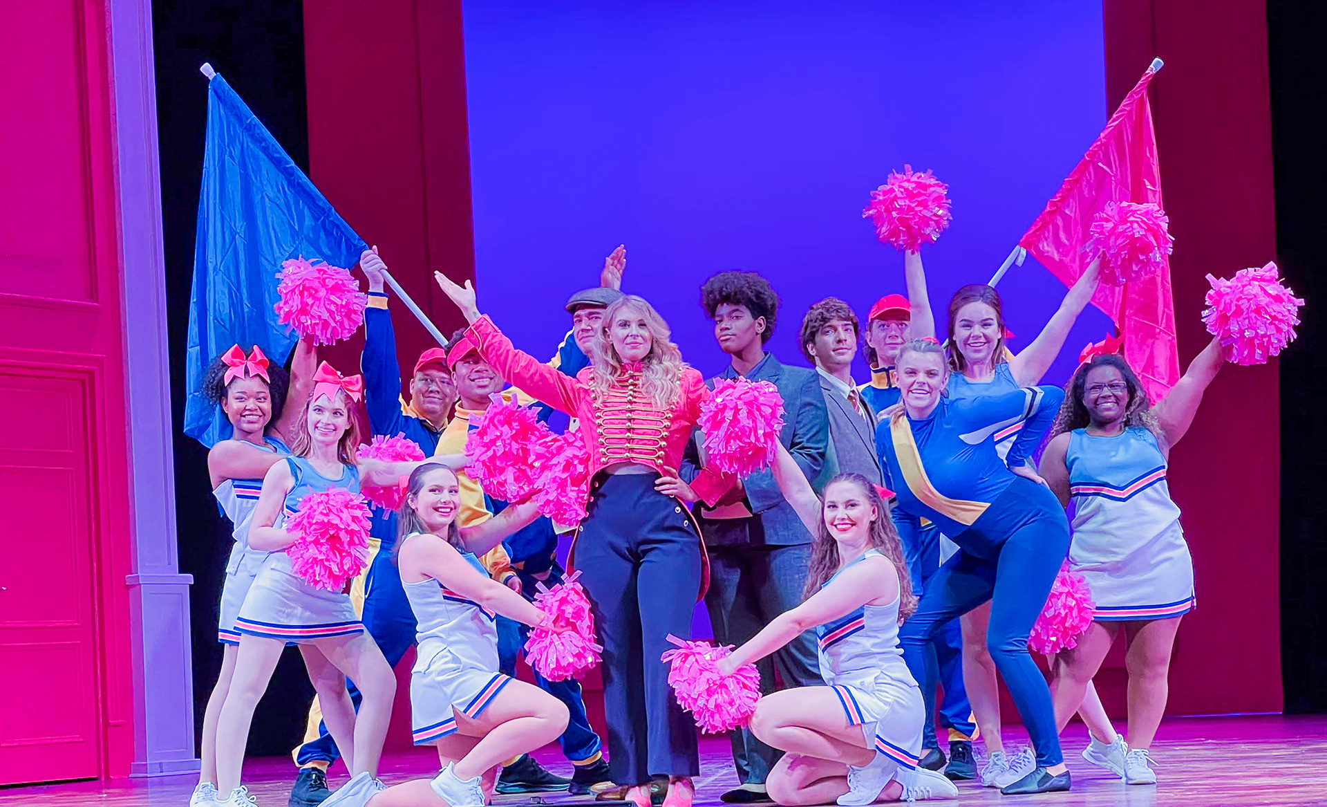 "What You Want": Elle Woods (Erin Stanphil), UCLA Cheerleaders, UCLA Marching Band, Harvard Admissions Team